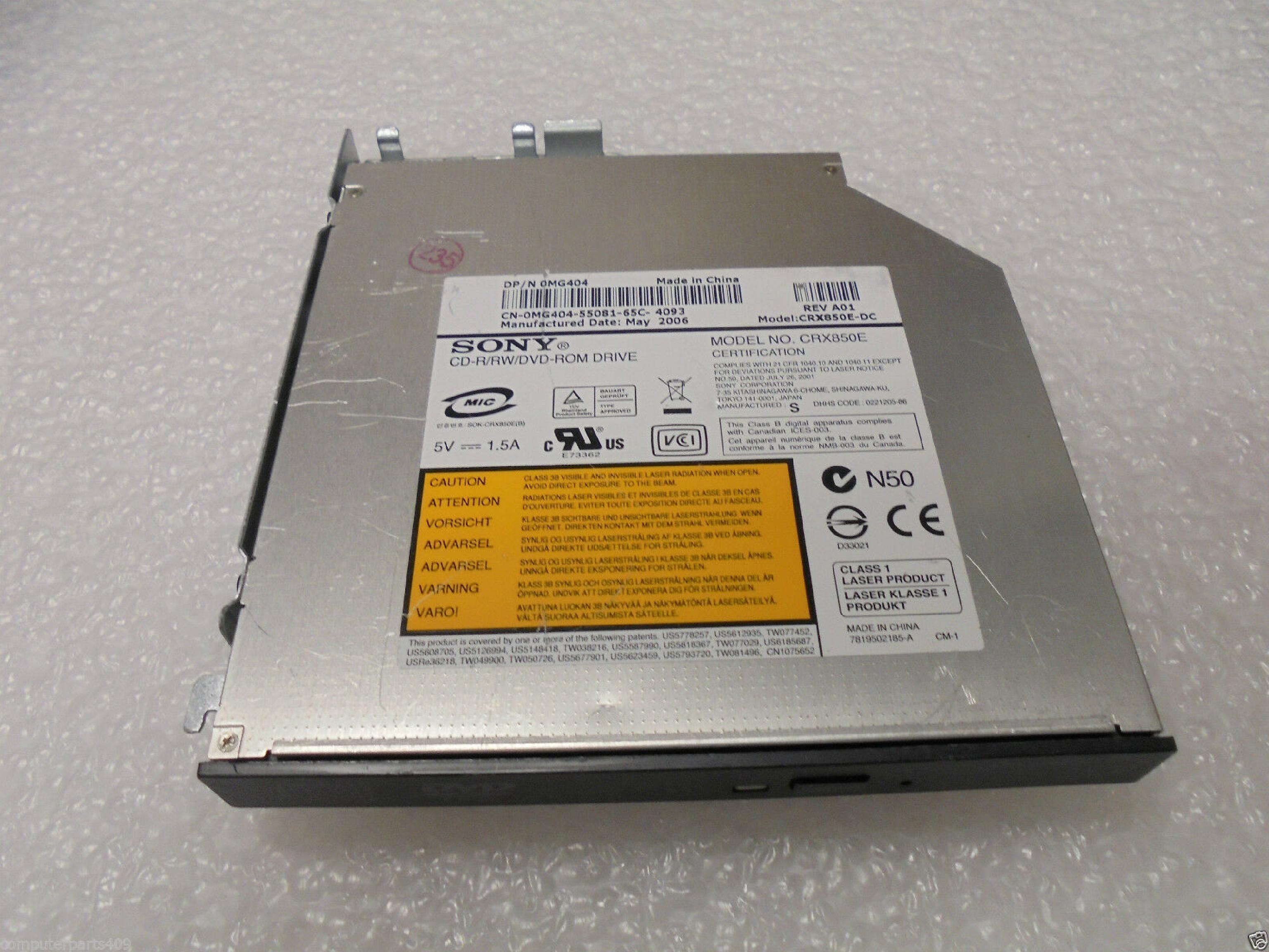 SONY CRX850E SLIMLINE DVD DRIVE WITH BLACK BEZEL