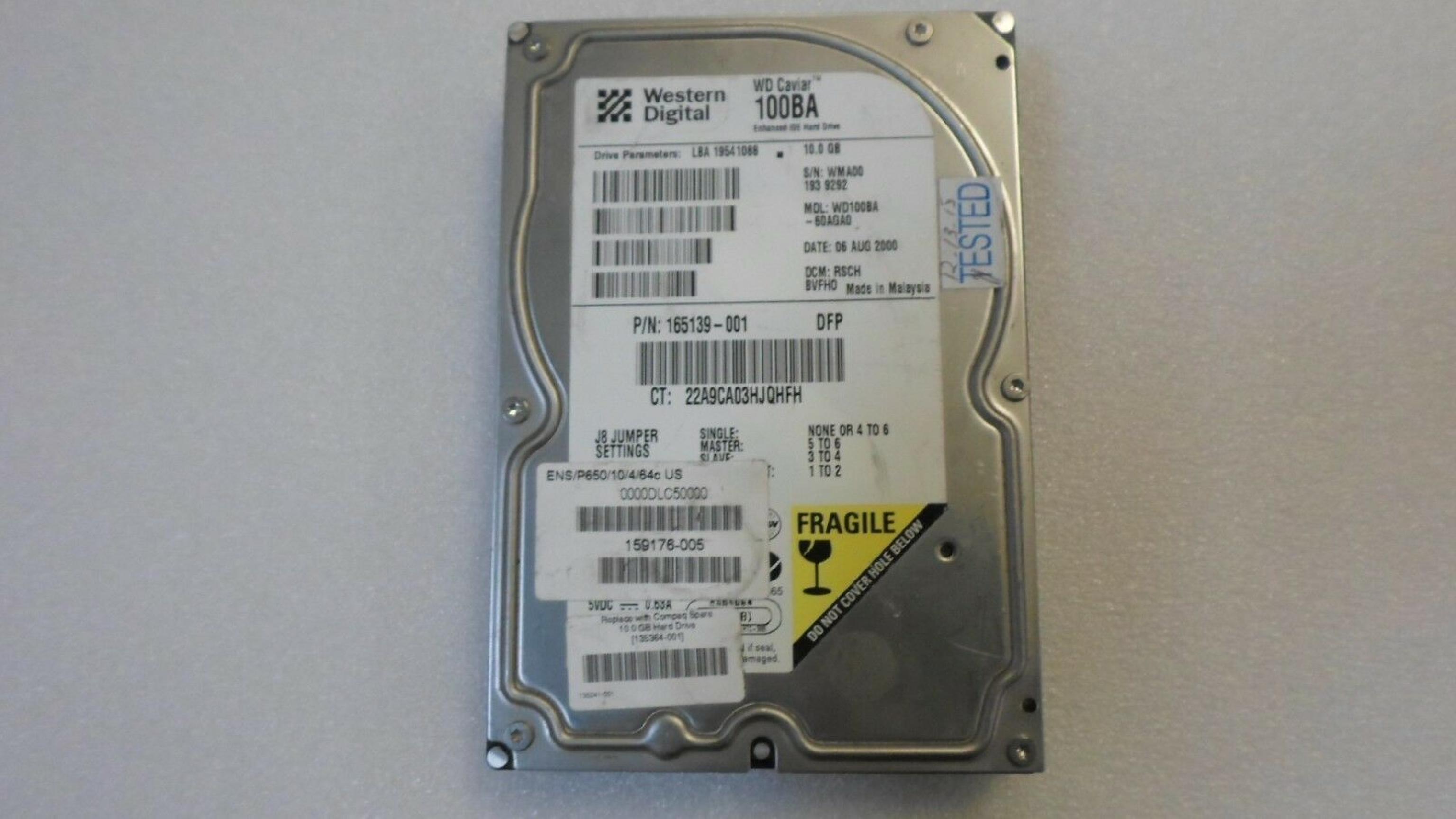 WESTERN DIGITAL / WD WD100BA-60AGA0 10GB IDE 3.5INCH 5400RPM HARD DRIVE