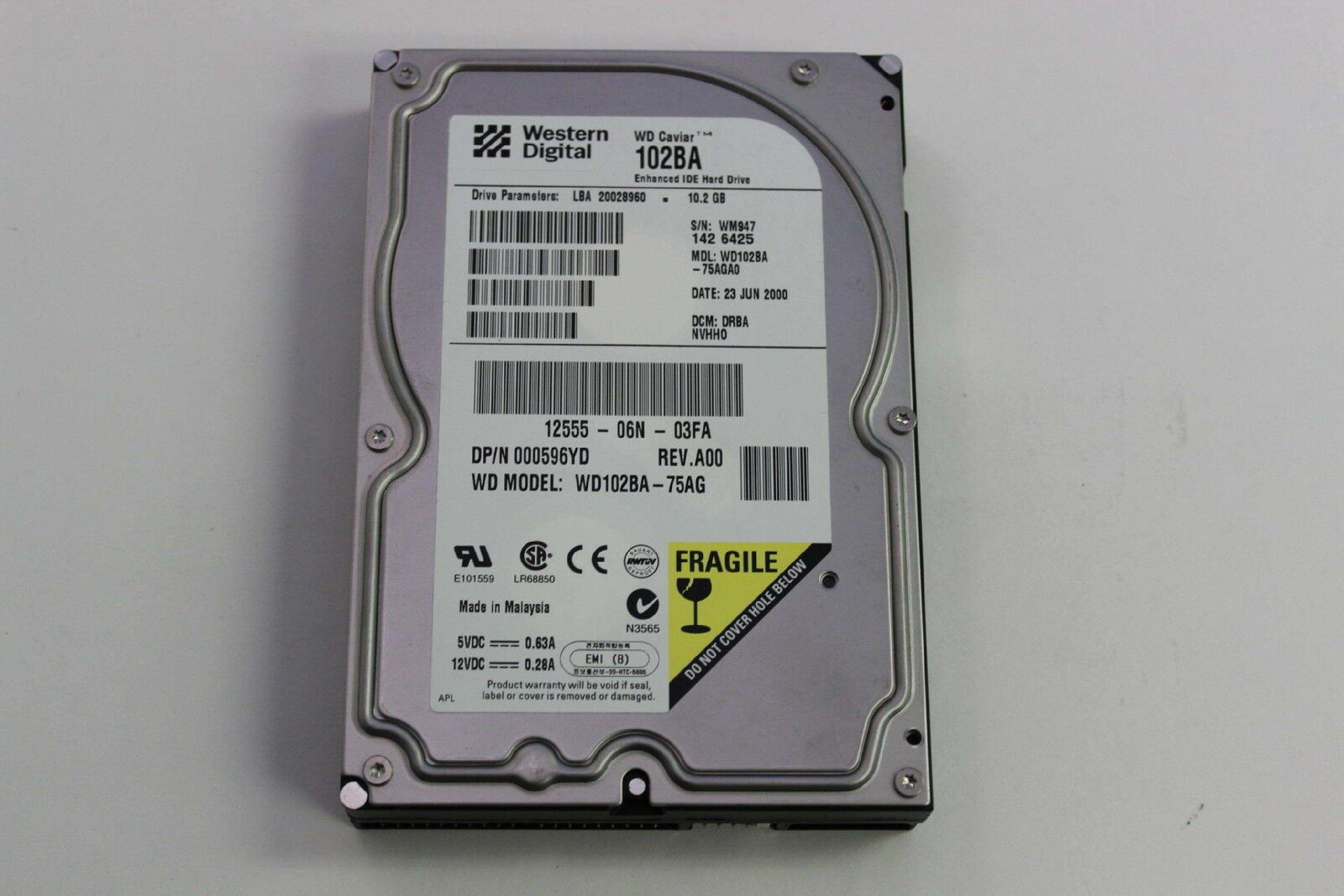 WESTERN DIGITAL / WD WD102BA 10GB IDE 3.5INCH 7200RPM HARD