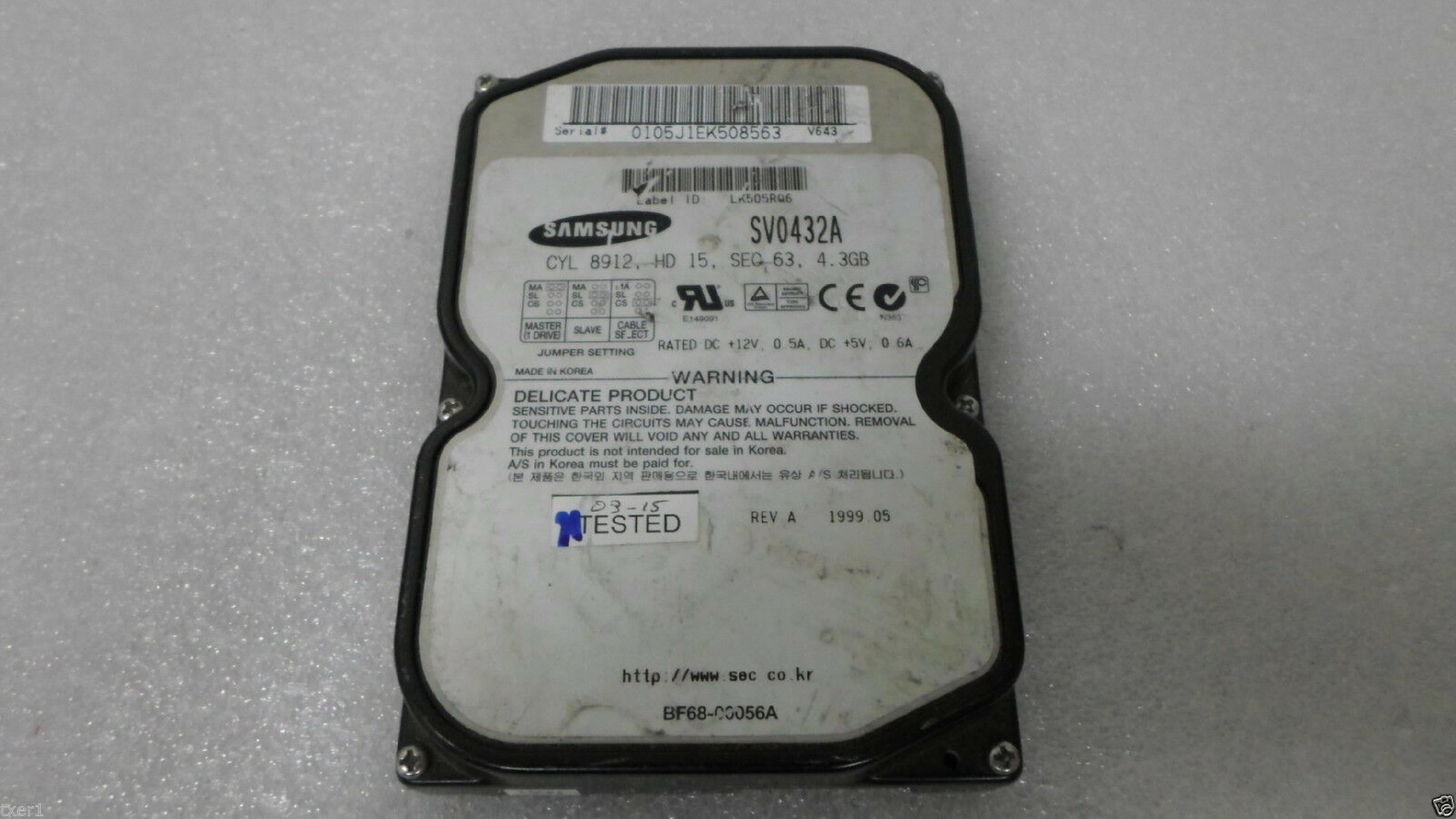 SAMSUNG BF68-00056A 6.4GB 512KB BUFFER 3.5INCH IDE HARD DRIVE