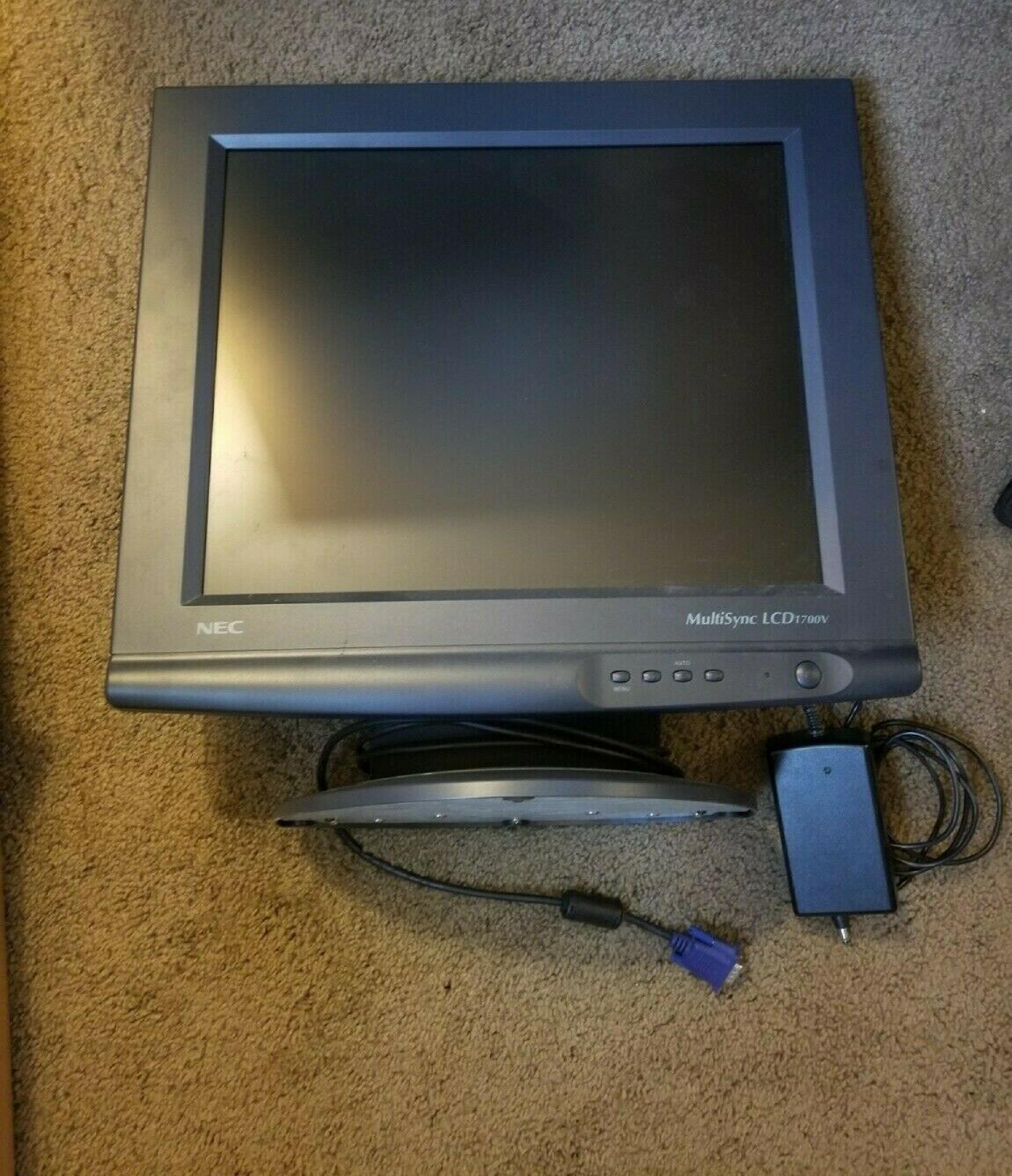 NEC LCD1700V 17INCH MULTISYNC LCD MONITOR NEEDS POWER ADAPTER DC 19V 2.65A