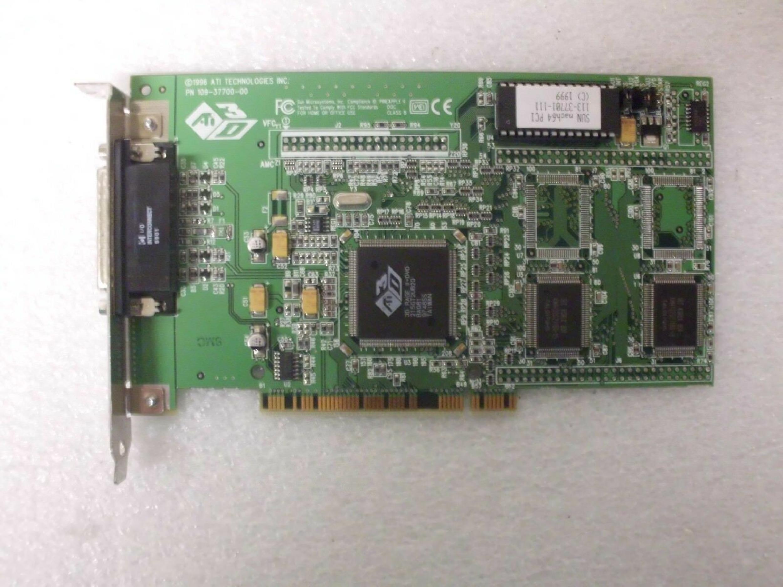 ATI 109-37700-00 SUN 109-37700-00 MACH64 PCI VIDEO CARD 370 2256 13W3M PORT