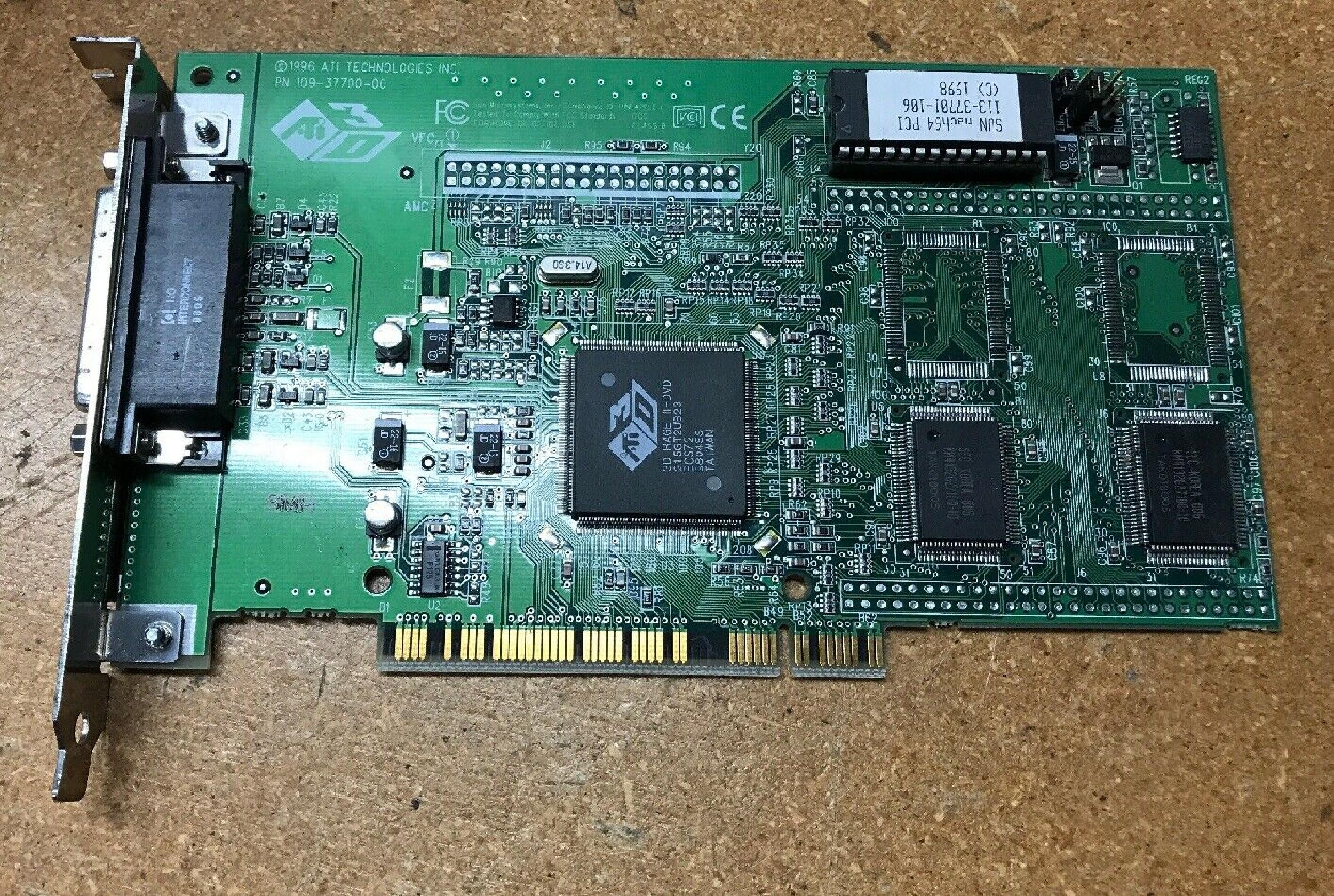 ATI 109-37700-00 SUN 109-37700-00 MACH64 PCI VIDEO CARD 370 2256 13W3M PORT