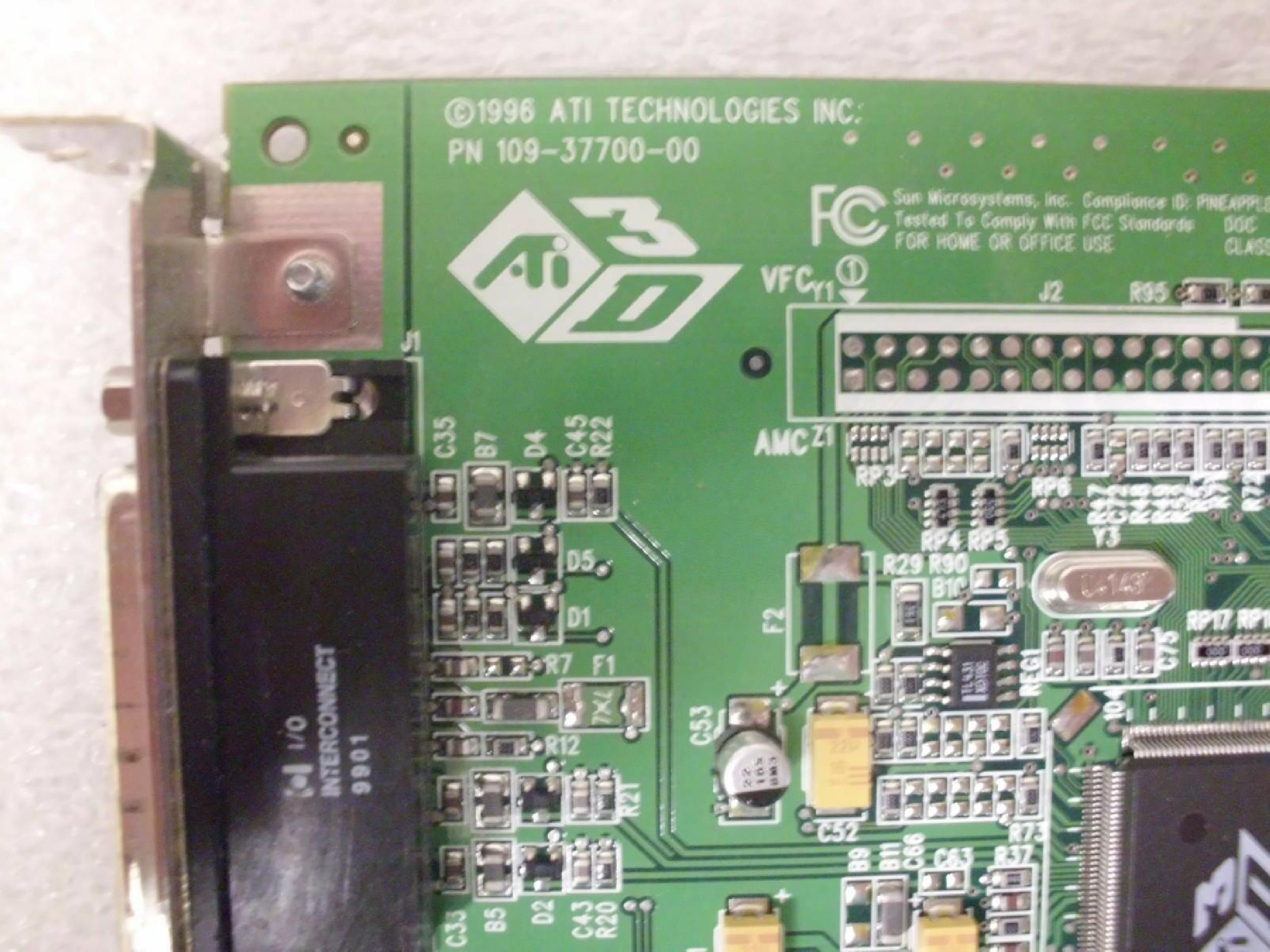 ATI 109-37700-00 SUN 109-37700-00 MACH64 PCI VIDEO CARD 370 2256 13W3M PORT