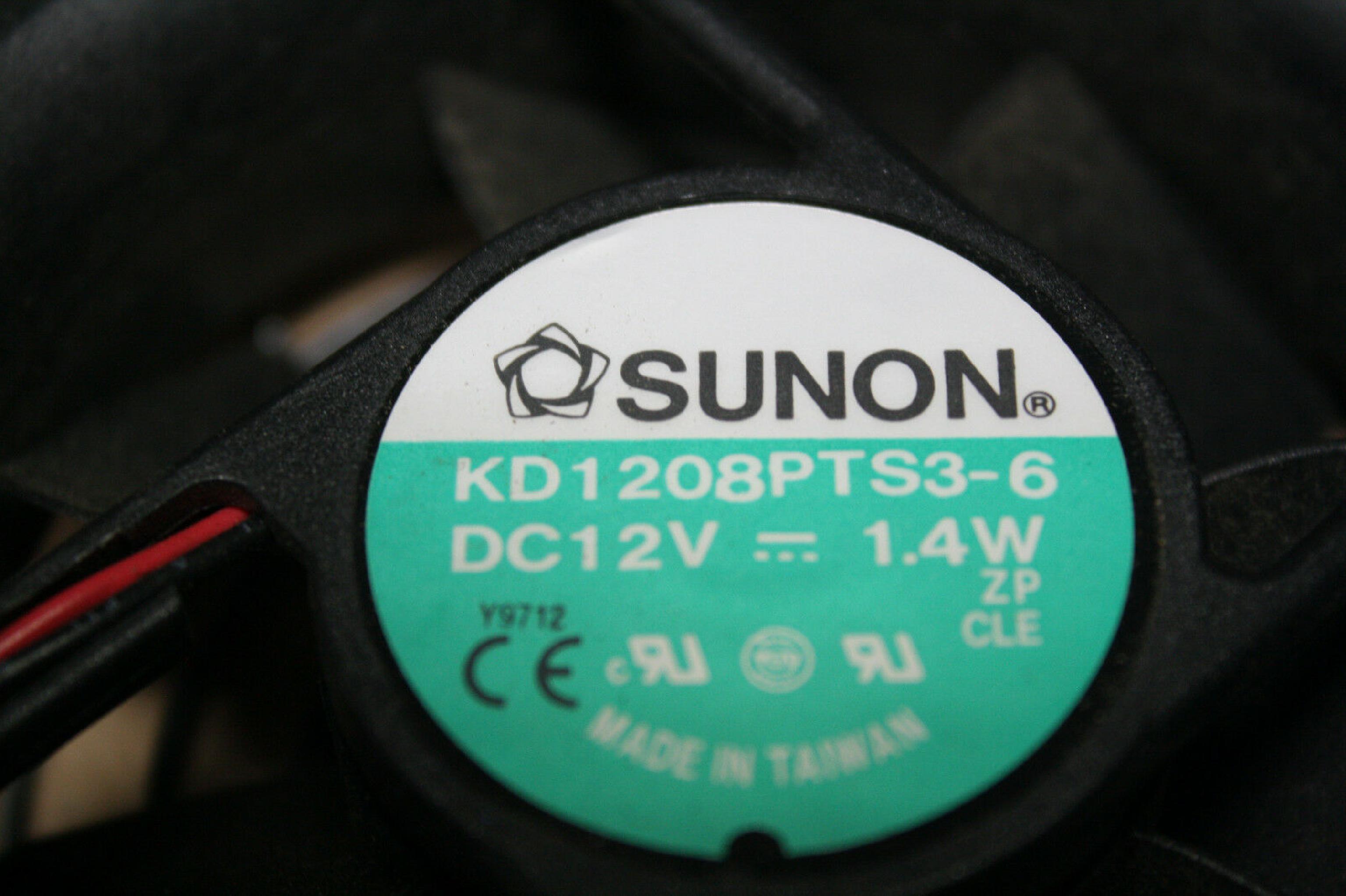 SUNON KD1208PTS3-6 12VDC 1.4W FAN - 80MM X 25MM WITH 12 INCH MOLEX CONNECTOR