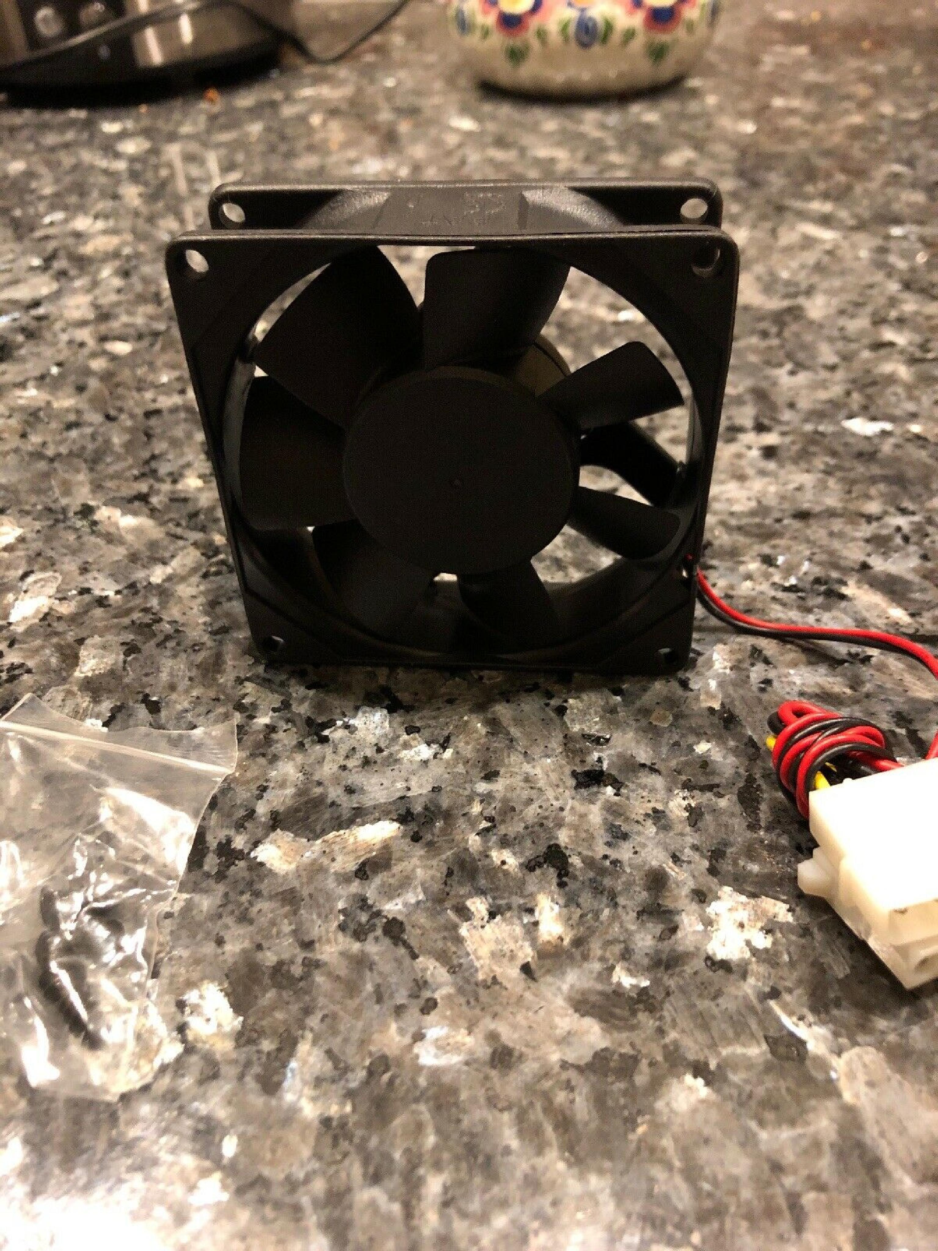 SUNON KD1208PTB2-6 12VDC 2.0W FAN. 80MM X 25MM WITH 12 INCH MOLEX CONNECTOR FAN BY 25MM, 12INCH 2WIRE CABLE INLINE COUPLER