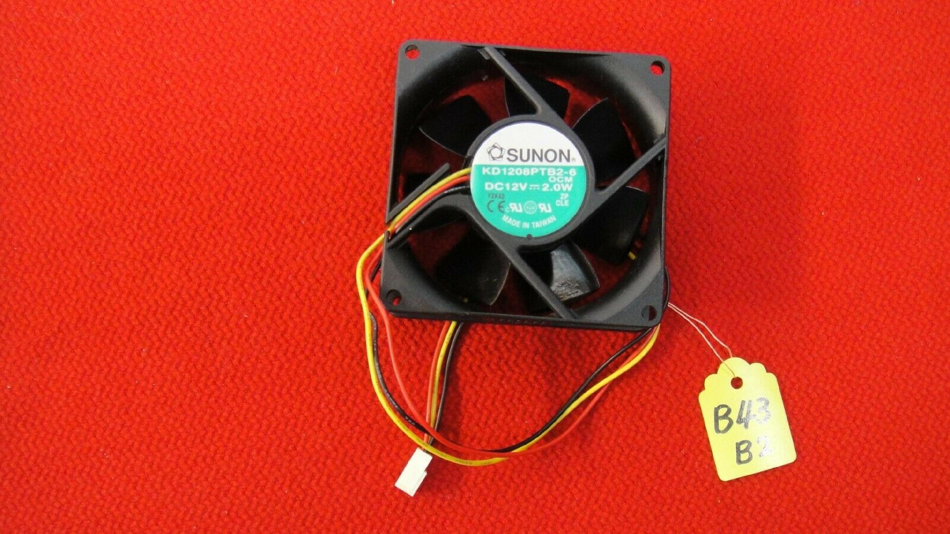 SUNON KD1208PTB2-6 12VDC 2.0W FAN. 80MM X 25MM WITH 12 INCH MOLEX CONNECTOR FAN BY 25MM, 12INCH 2WIRE CABLE INLINE COUPLER