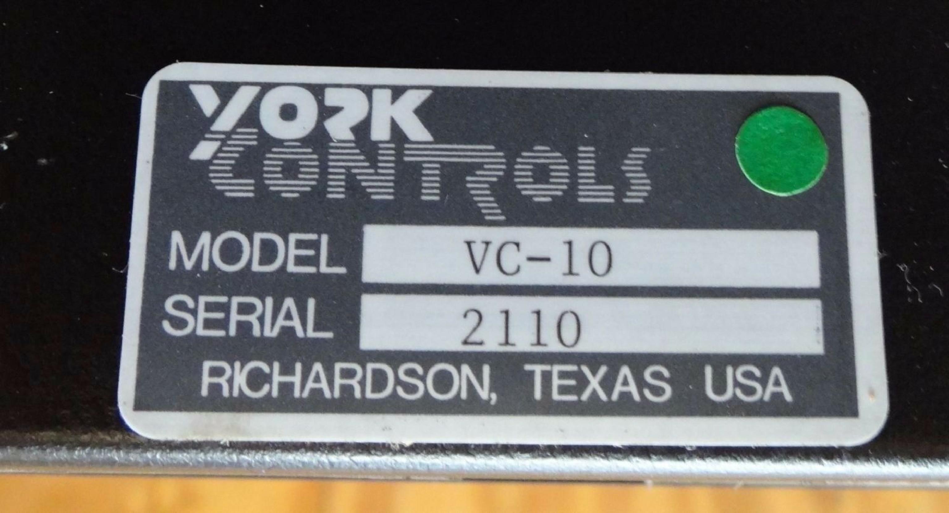 YORK CONTROLS VC-10 MONOAURAL VOLUME CONTROL