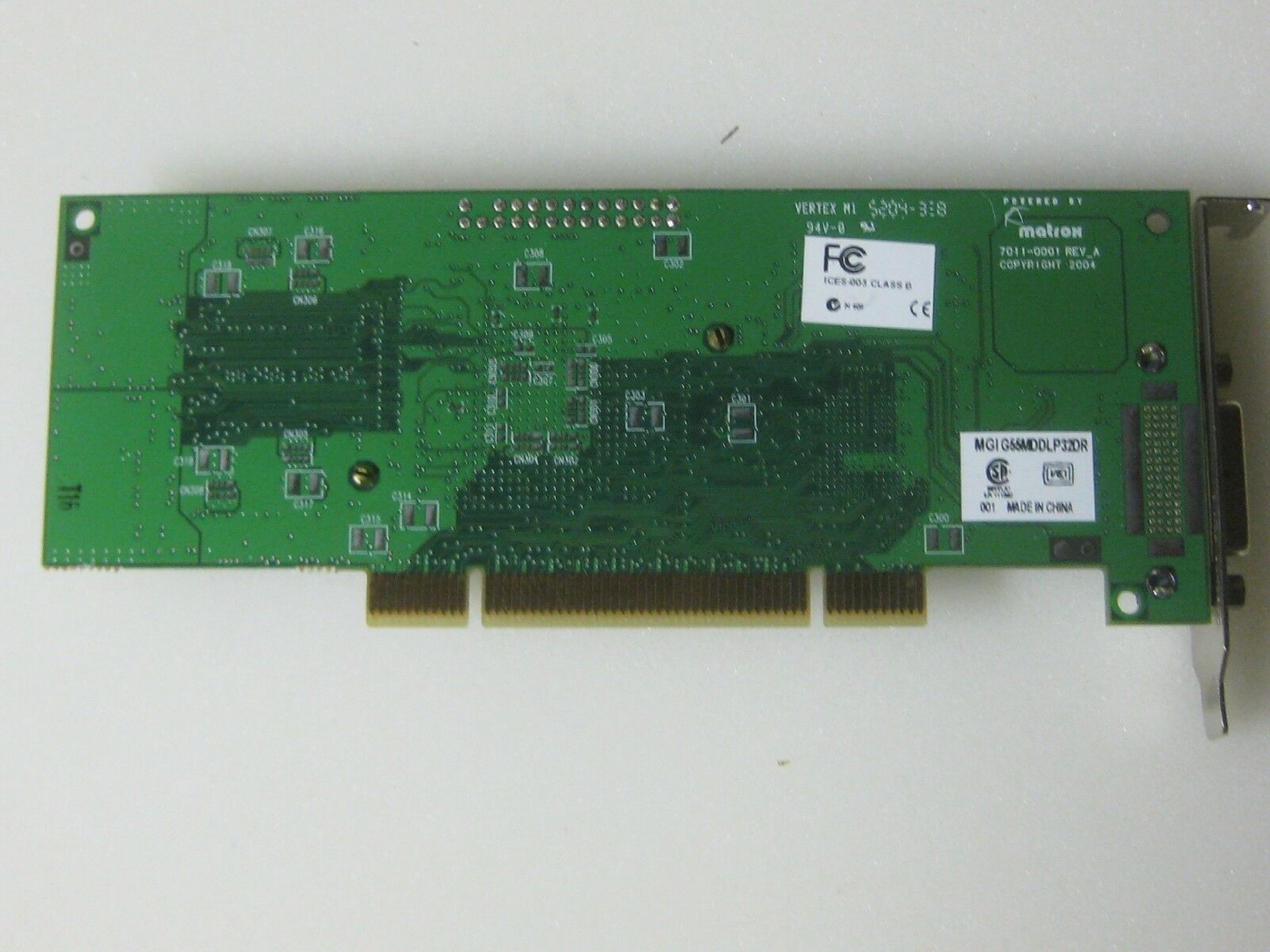 MATROX G55MDDLP32DR 32MB MGA 550 LOW PROFILE PCI VIDEO CARD