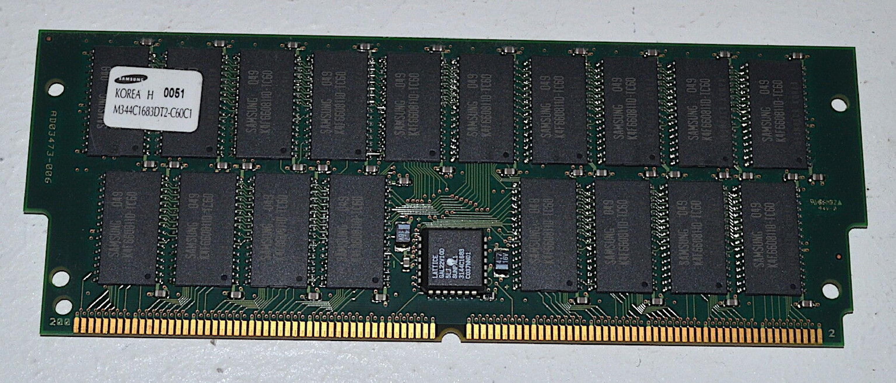 SAMSUNG M344C1683DT2-C60C1 256MB BUFFERED DIMM ECC 200 PIN 5 VOLT