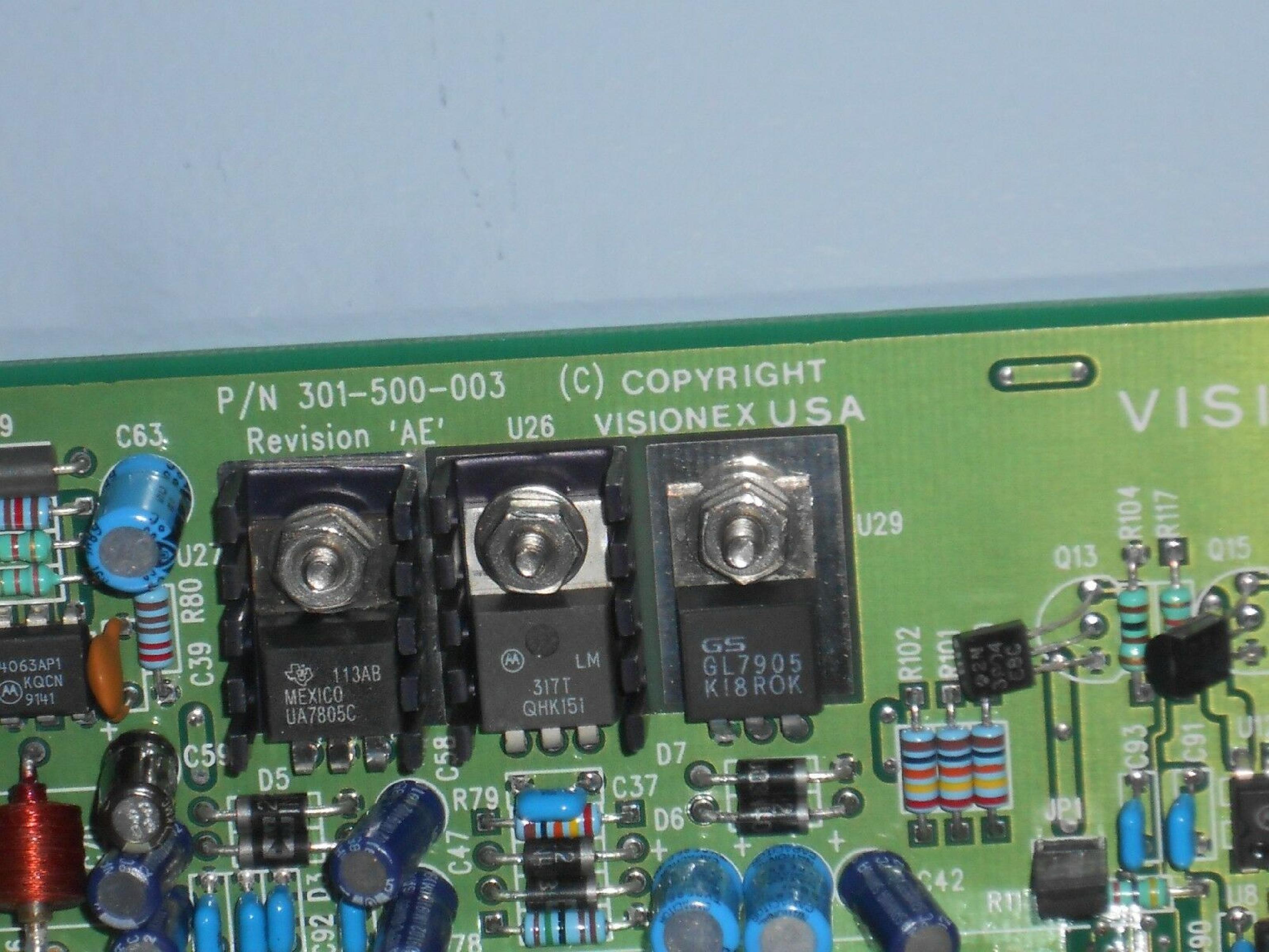 VISIONEX 301-500-003 RF RECEIVER CARD WITH COAX AND DUAL 15PIN CONNECTORS