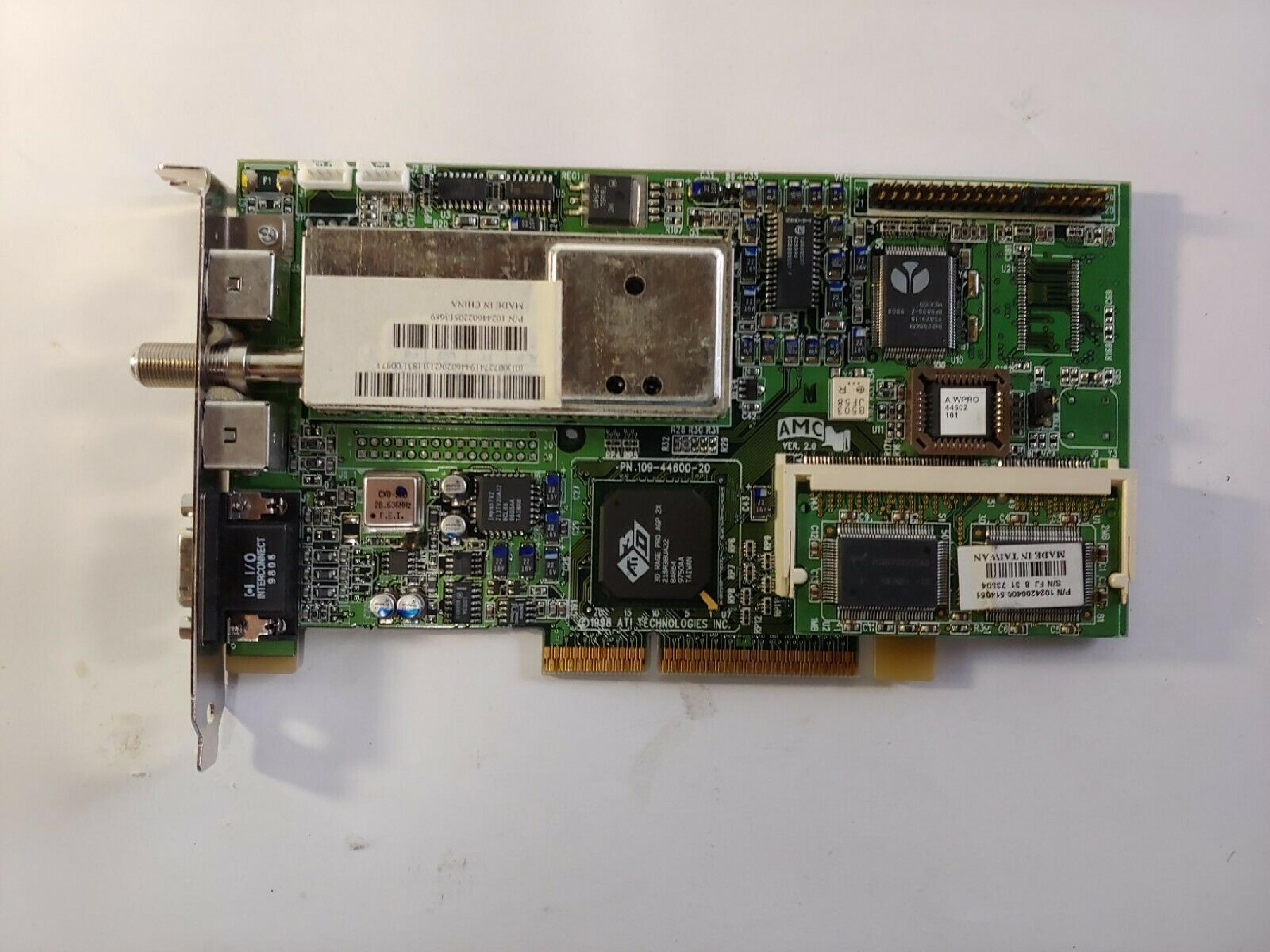 ATI 109-44600-20 RAGE PRO TURBO AGP VIDEO CARD