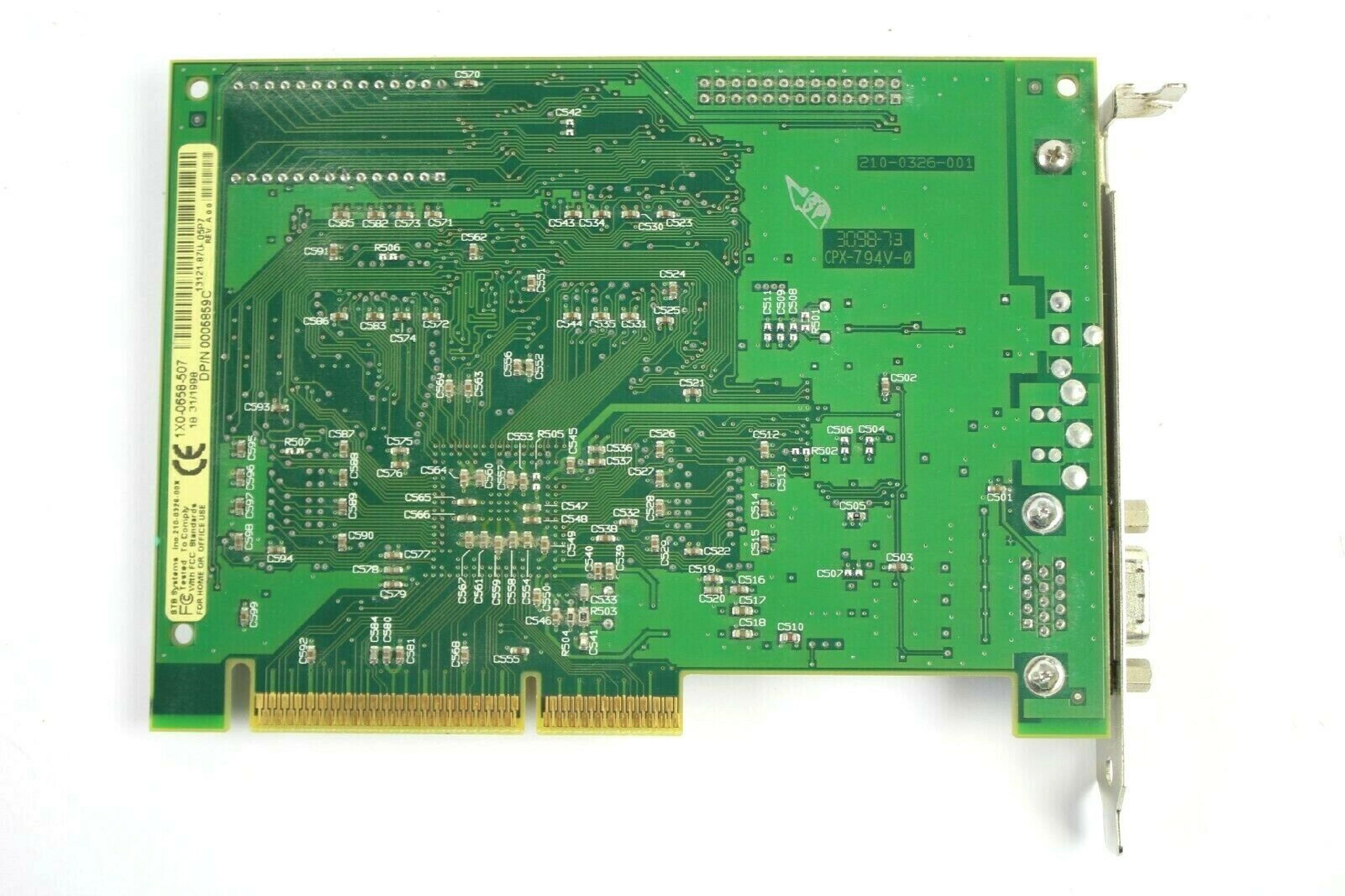 STB SYSTEMS INC 1X0-0658-507 8MB AGP VIDEO CARD