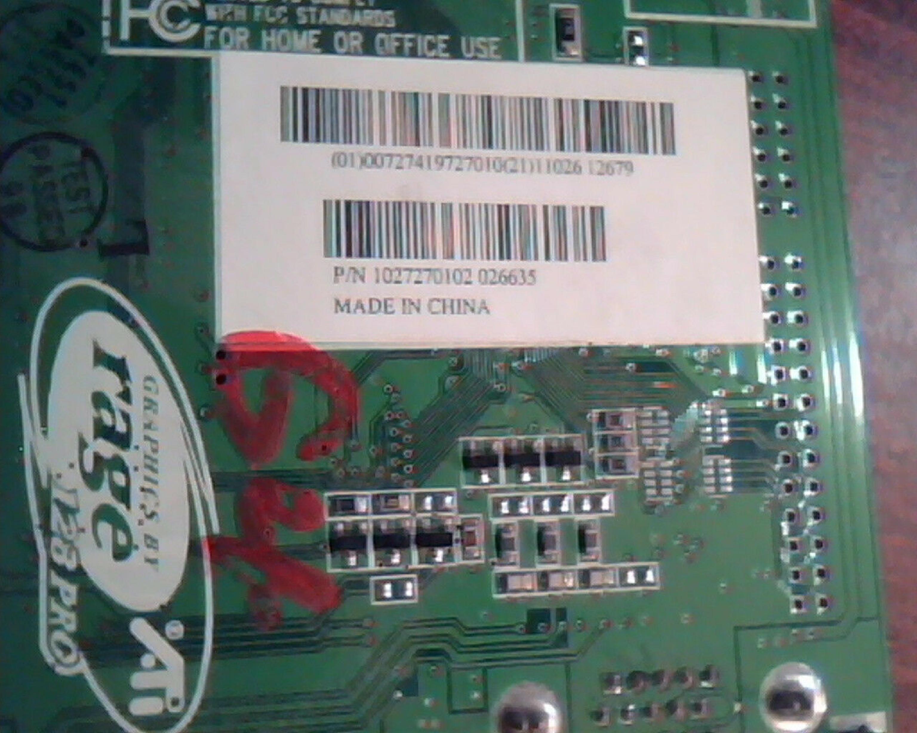 ATI 1027270102 RAGE 128PRO 16MB AGP GRAPHICS CARD