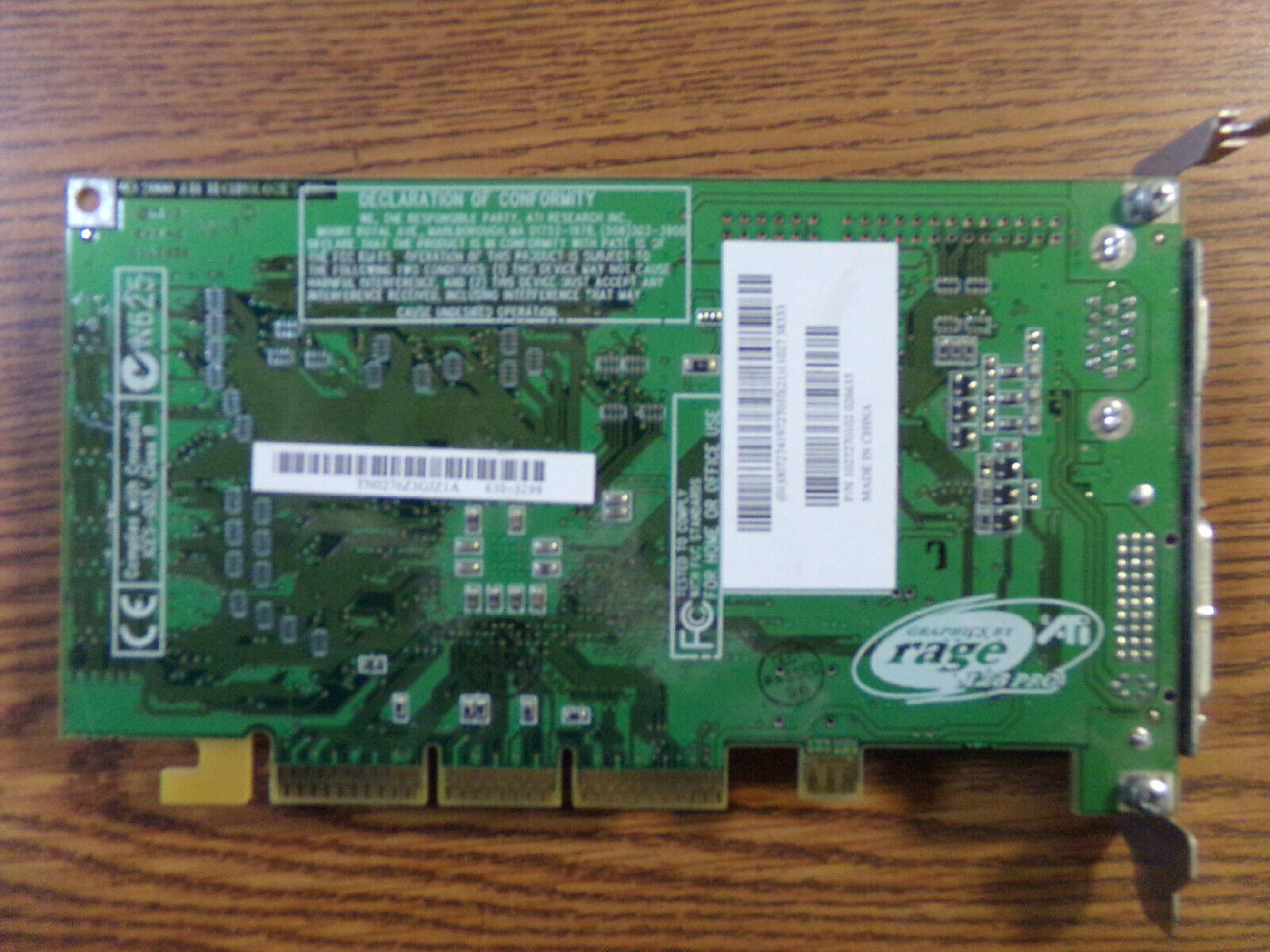ATI 1027270102 RAGE 128PRO 16MB AGP GRAPHICS CARD