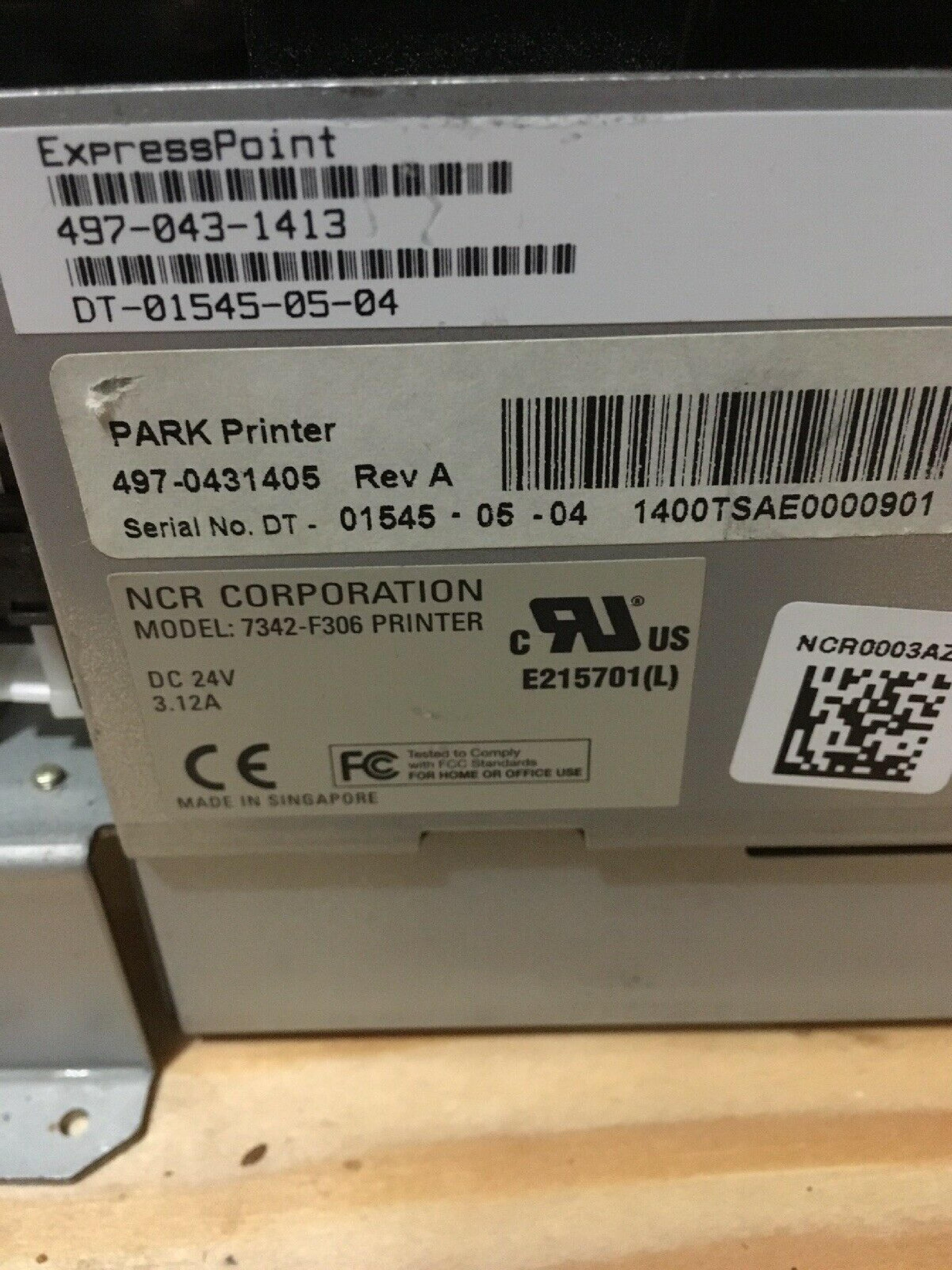 NCR 497-0431405 PARK PRINTER 7342-F306