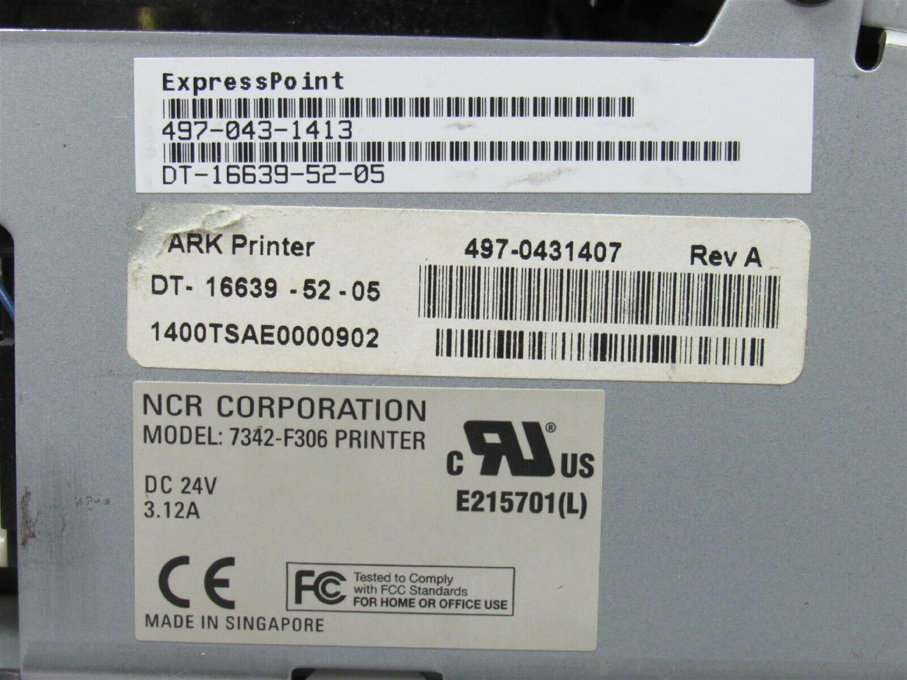 NCR 7342-F306 PARK PRINTER 7342-F306