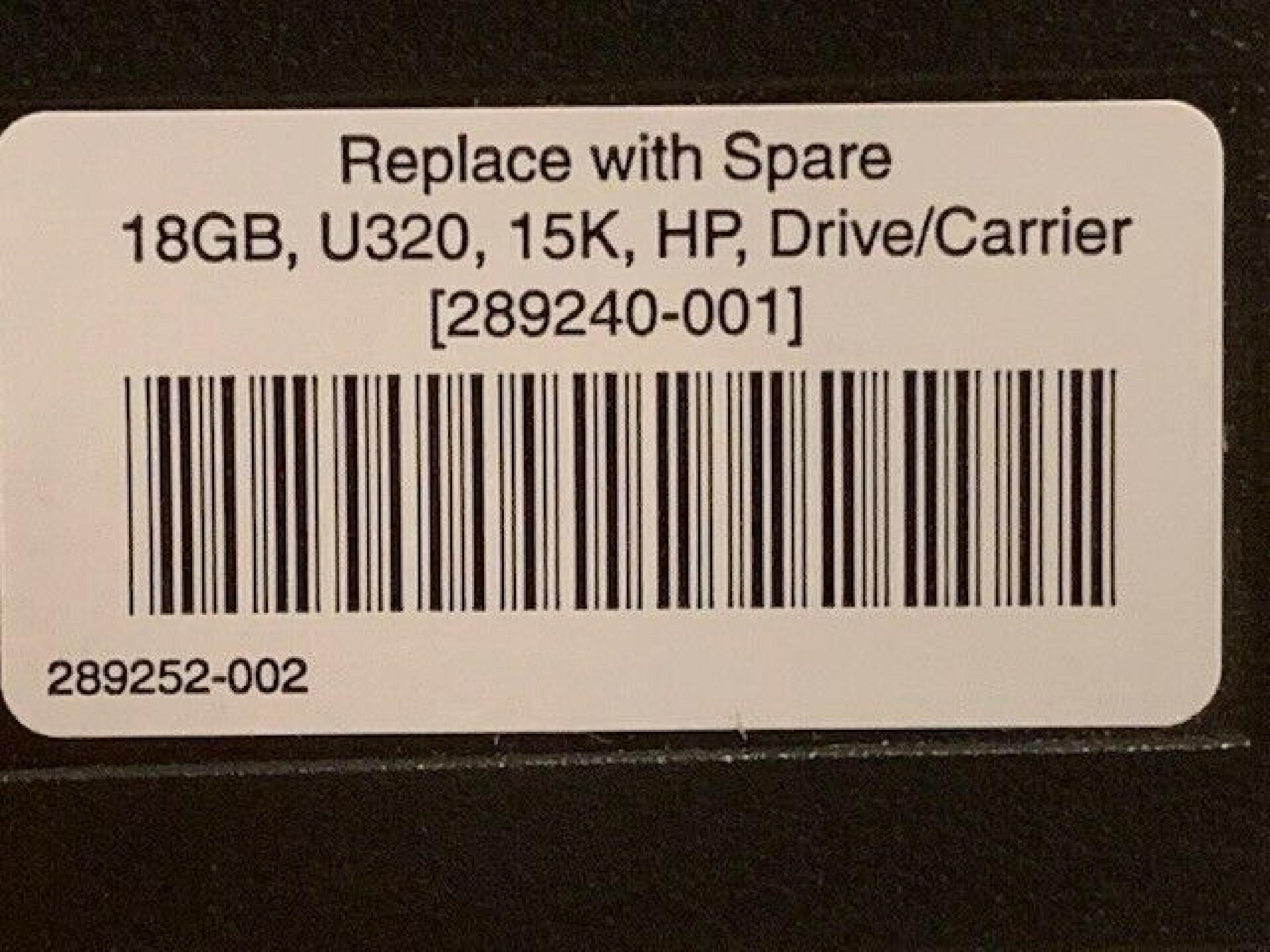 COMPAQ / HEWLETT PACKARD / HP / HEWLETT PACKARD 349471-003 EMPTY TRAY, PROLIANT HOT PL3ZCCB6BLE TRAY 72.8GB 3.5IN 10K RPM WIDE ULTRA320 SCSI LVD/SE ID: JW DATE: 2005-06 DE. REV. A 15K FIRM: HPB4 24SEP2004