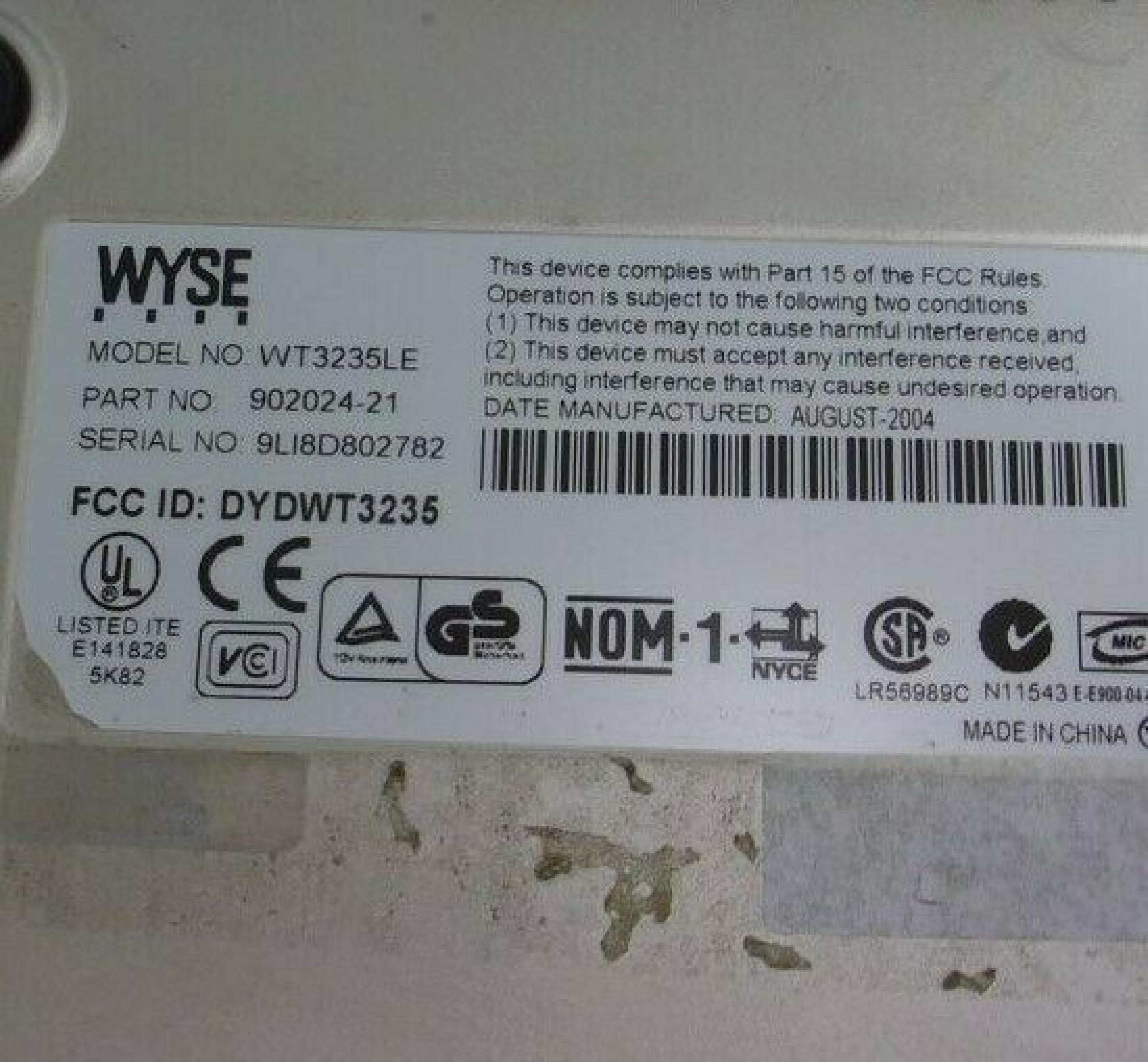 WYSE TECHNOLOGY WT3235LE WINTERM WIN CE 2.12 EMBEDDED WITH POWER SUPPLY