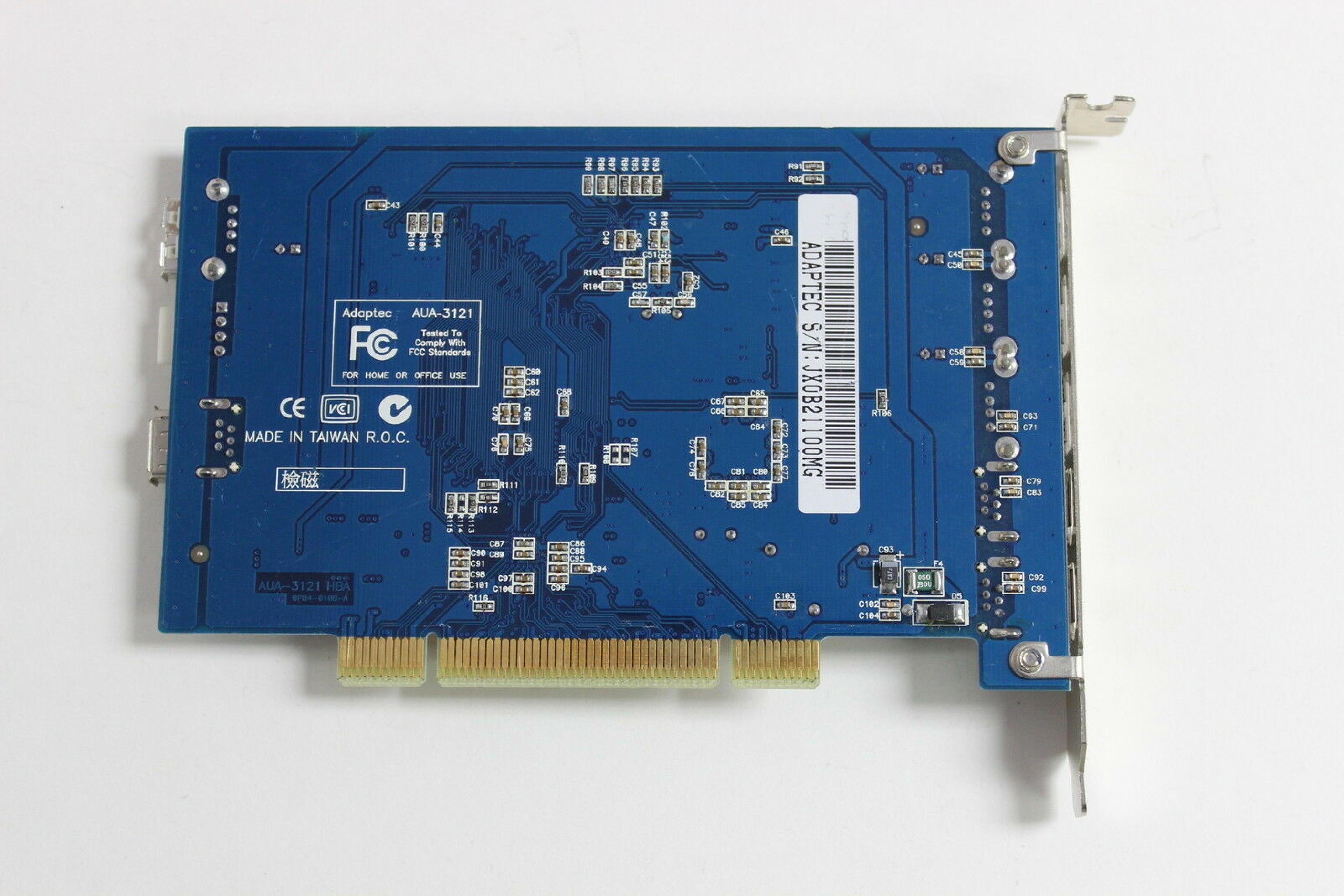 ADAPTEC AUA-3121 HBA PCI 4 USB PORTS, 3 1394 FIRWIRE PORTS