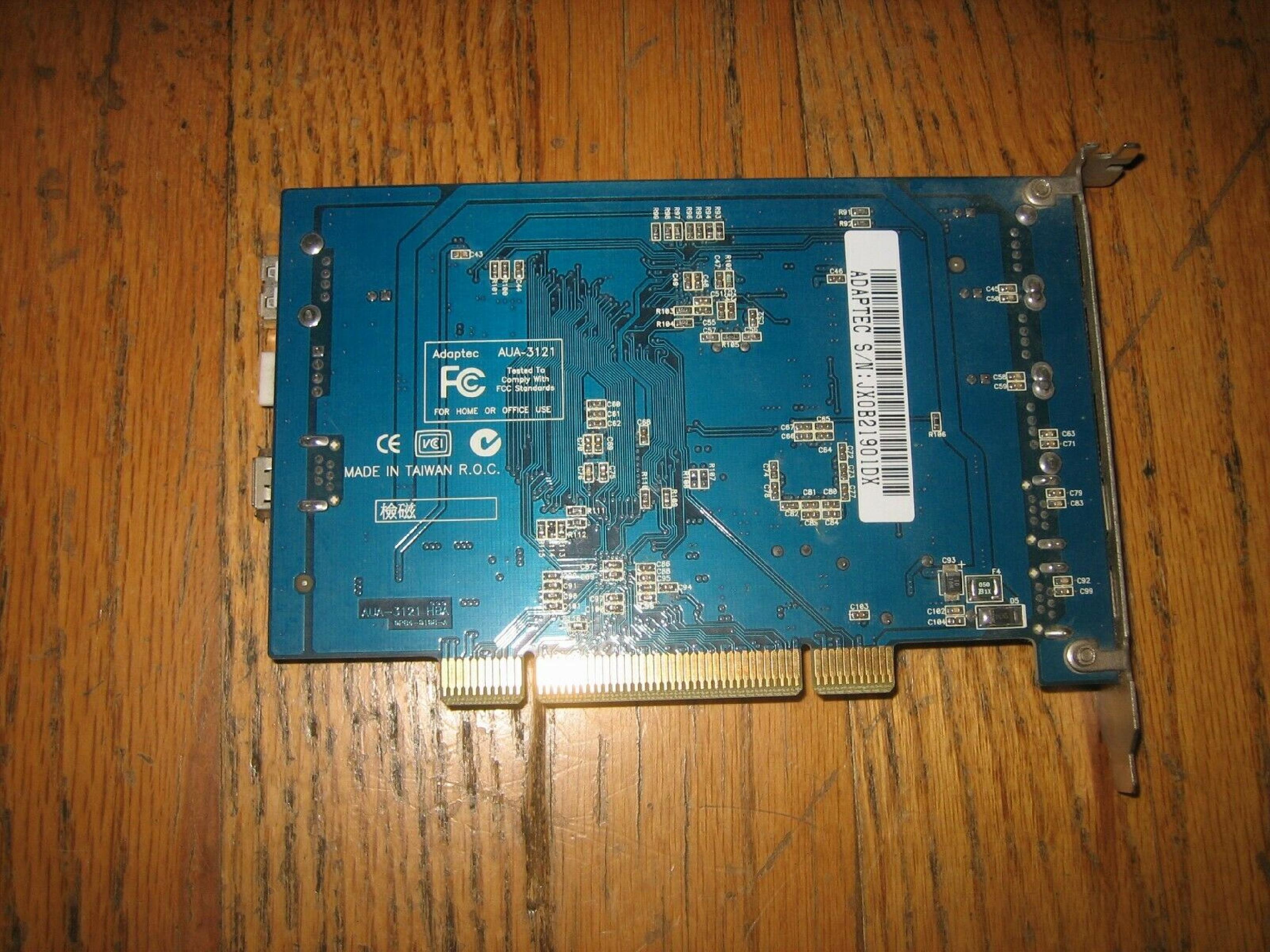 ADAPTEC AUA-3121 PCI 4 USB PORTS, 3 1394 FIRWIRE PORTS