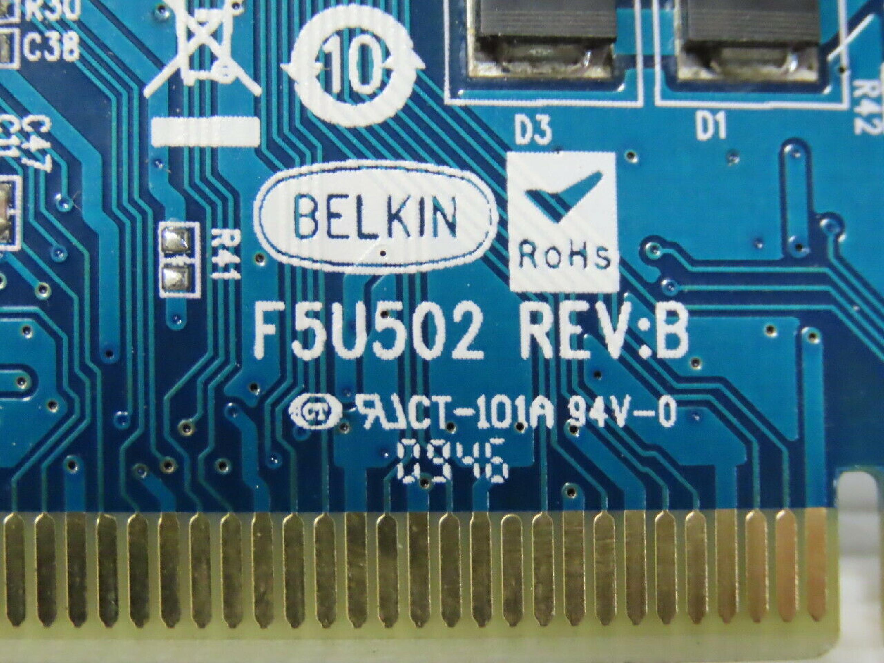 BELKIN F5U502 3 1394 FIREWIRE PORTS PCI