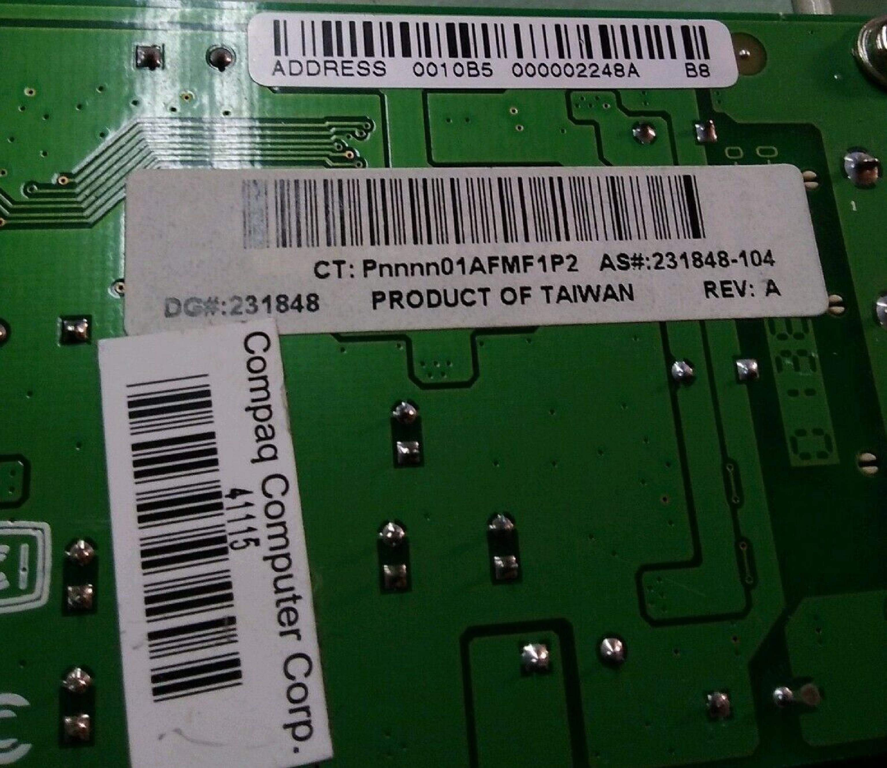 COMPAQ / HEWLETT PACKARD / HP 231848-104 2 1394 FIREWIRE PORTS PCI