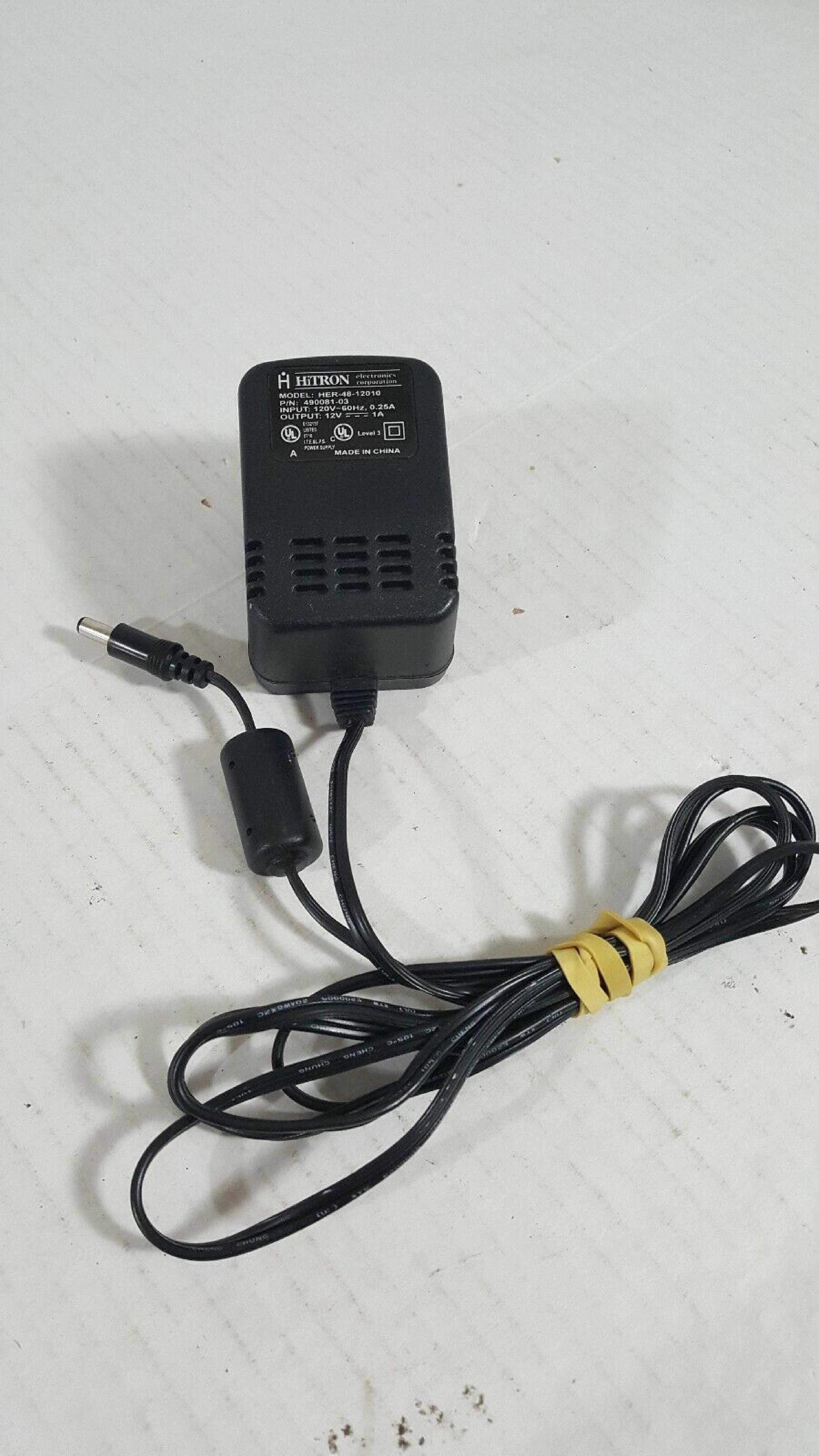 HITRON ELECTRONICS 68300001-0000 AC ADAPTER 12V 1A ID:2.1MM OD:5.5MM, 6FT CABLE WITH BARREL CONNECTOR, WALL MOUNT