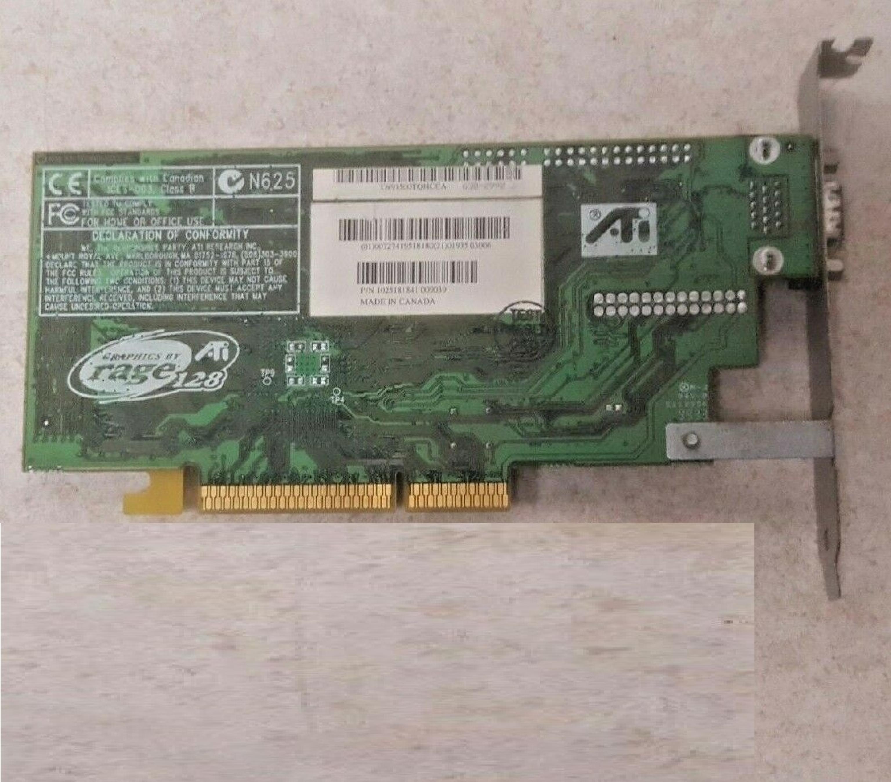 ATI 109-51800-40 AGP RAGE 128