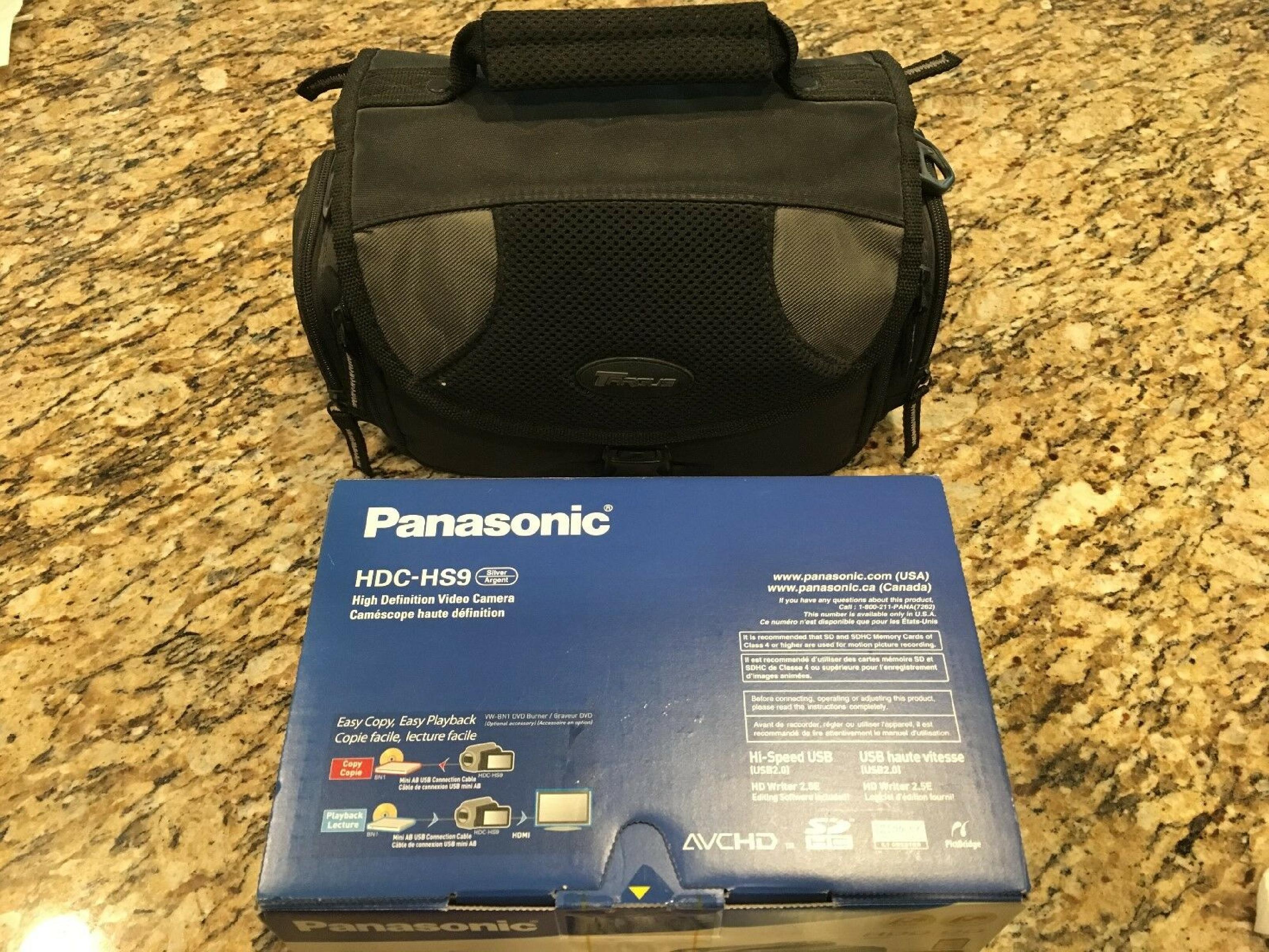 PANASONIC HDC-HS9 HIGH DEFINITION VIDEO CAMERA BOX MANUALS ACCESSORIES BODY ONLY