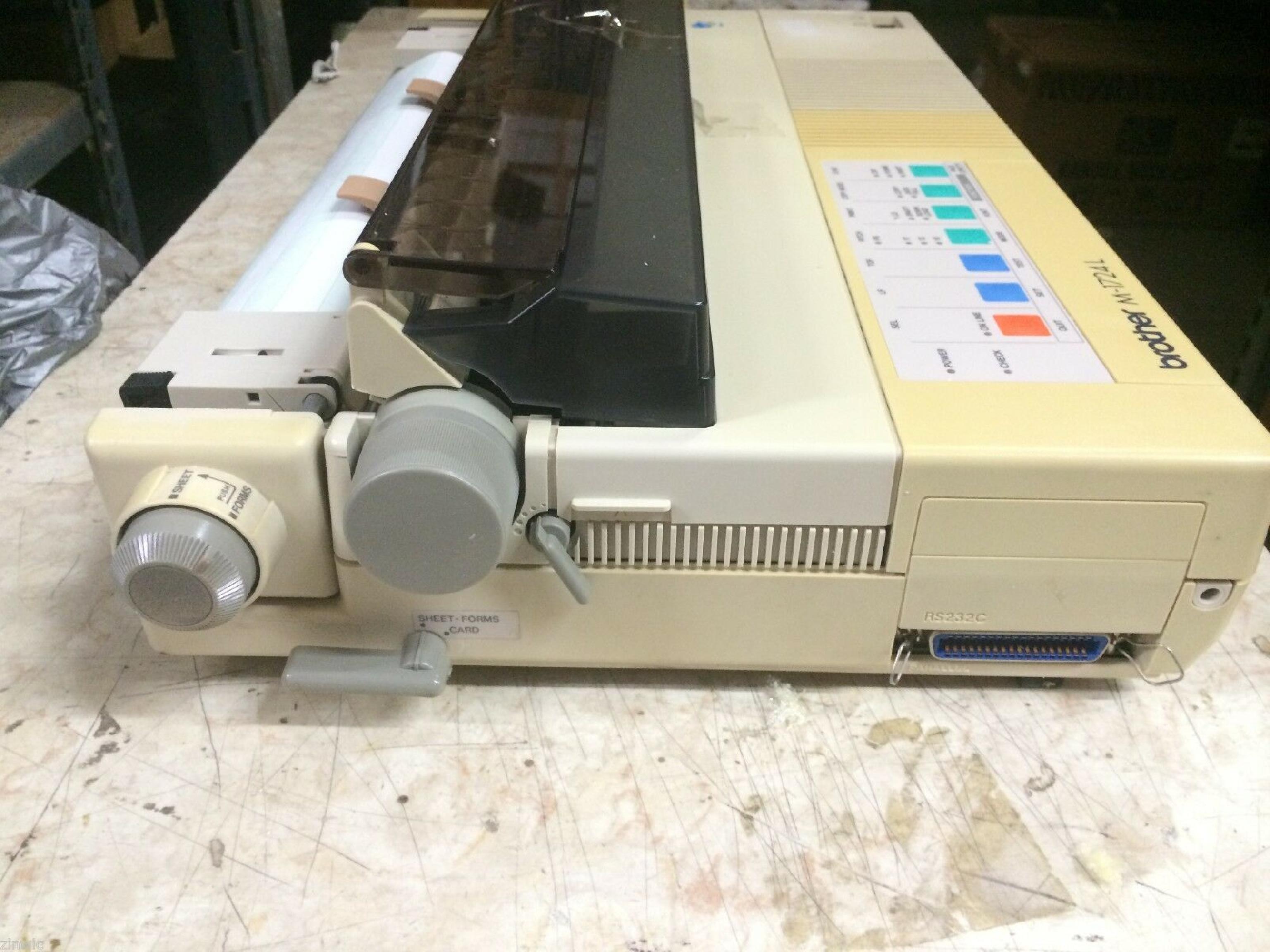 BROTHER M1724L DOT MATRIX PARTS PRINTER - MISSING TOP COVER, POWERS ON