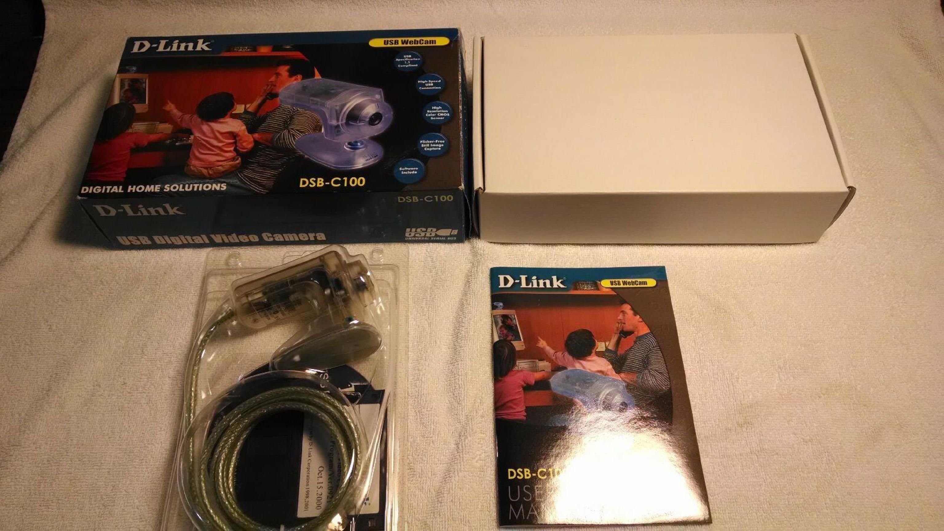 D-LINK SYSTEMS DSB-C100 USB WEBCAM WITH DRIVERS MANUAL BOX SOFTWARE