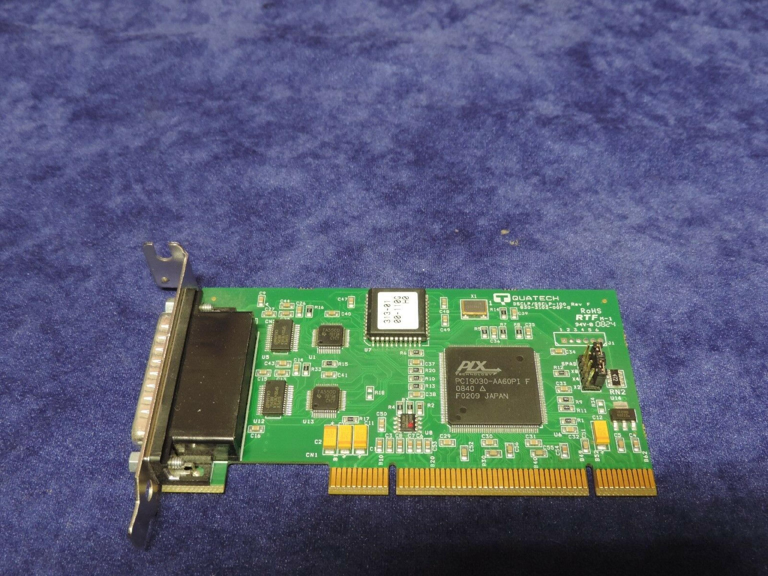 QUATECH DSCLP/SSCLP-100 SERIAL UNIV-PCI BOARD 1PORT DB25 MALE UPCI LOW PROFILE