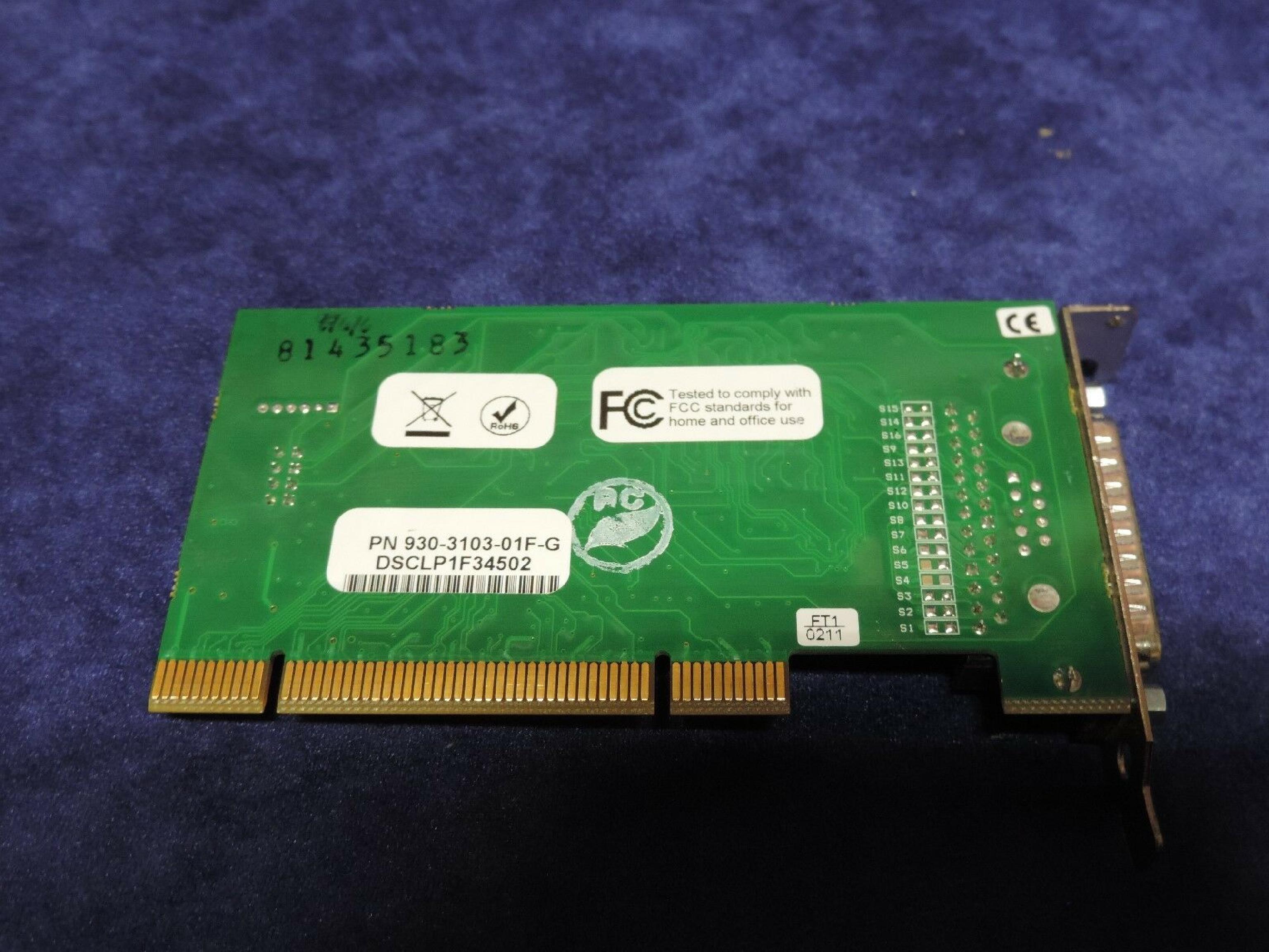 QUATECH DSCLP/SSCLP-100 SERIAL UNIV-PCI BOARD 1PORT DB25 MALE UPCI LOW PROFILE