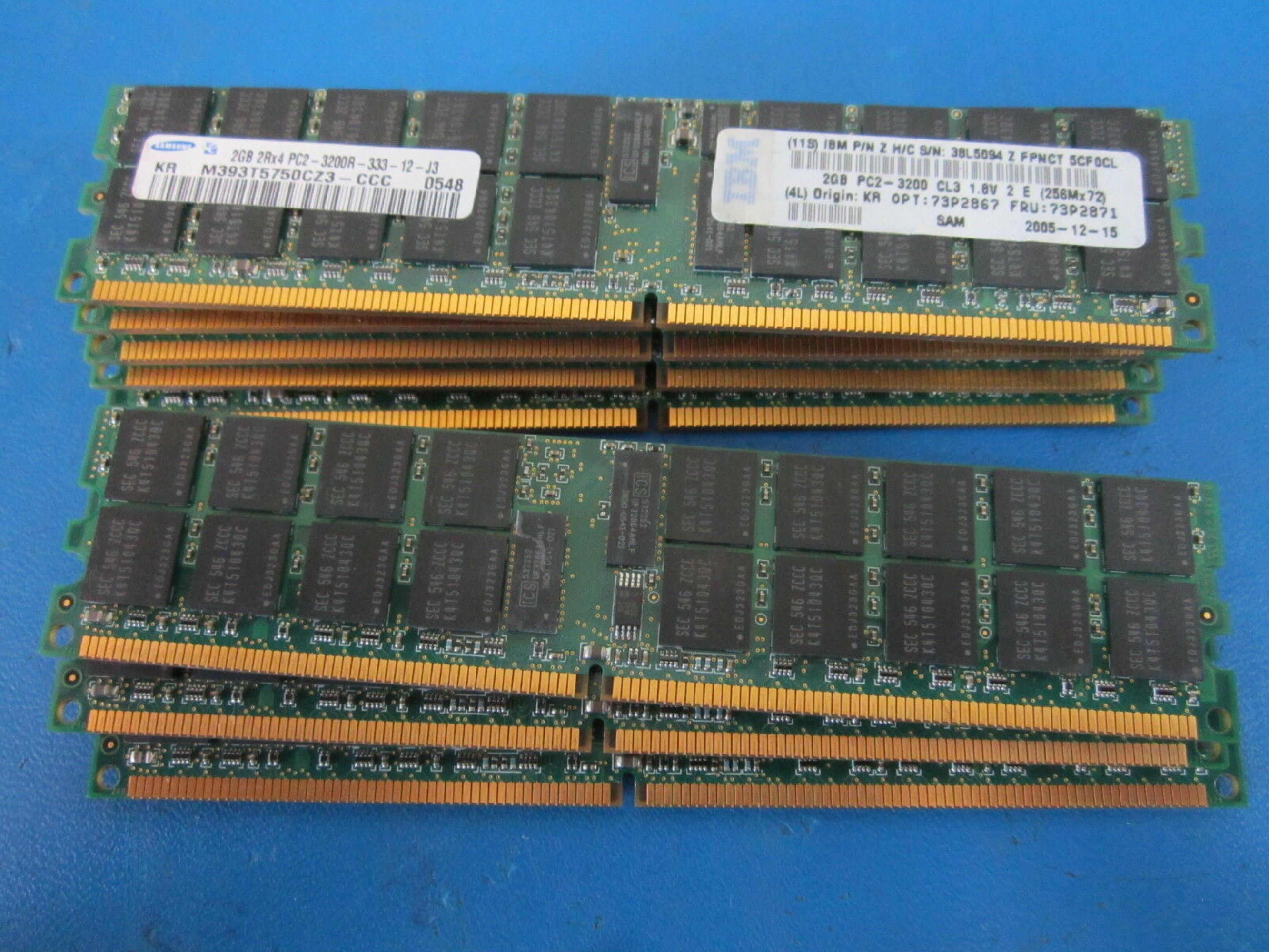SAMSUNG PC2-3200R-333-12-J3 2GB DDR2 PC2-3200 STICK