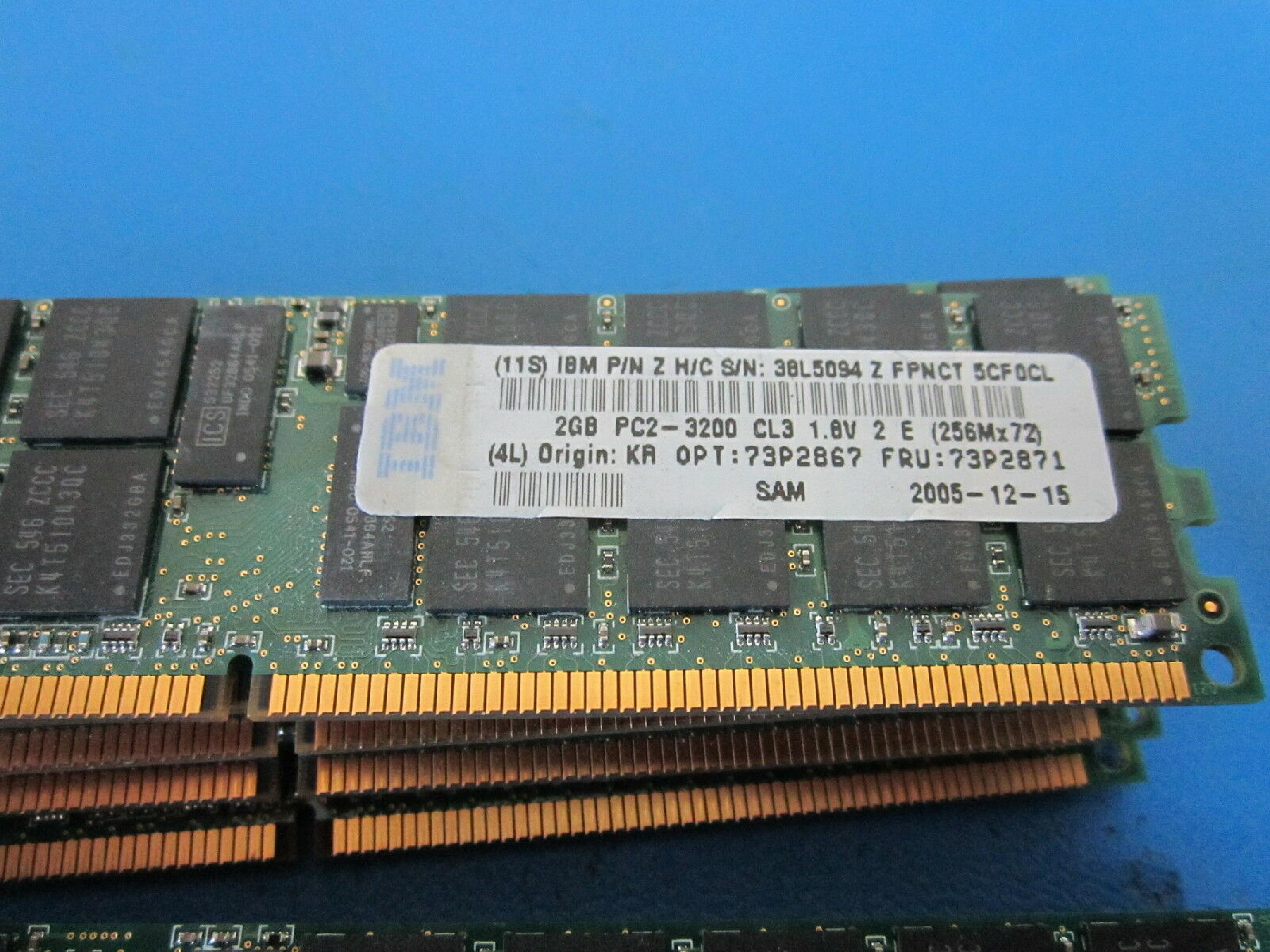 SAMSUNG PC2-3200R-333-12-J3 2GB DDR2 PC2-3200 STICK