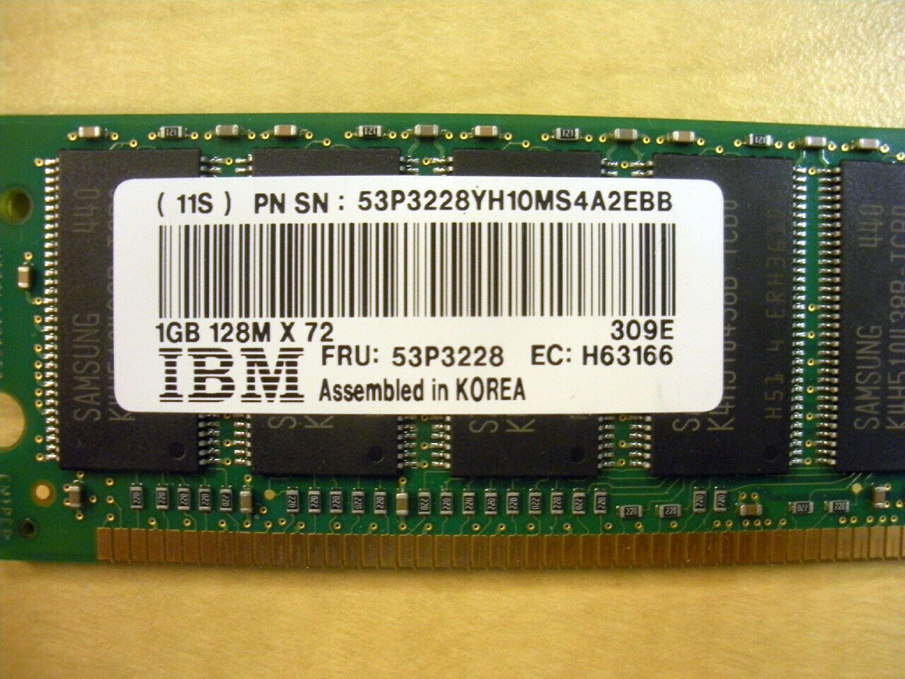 IBM 53P3228 1GB 128M X 72 DIMM 208 PIN