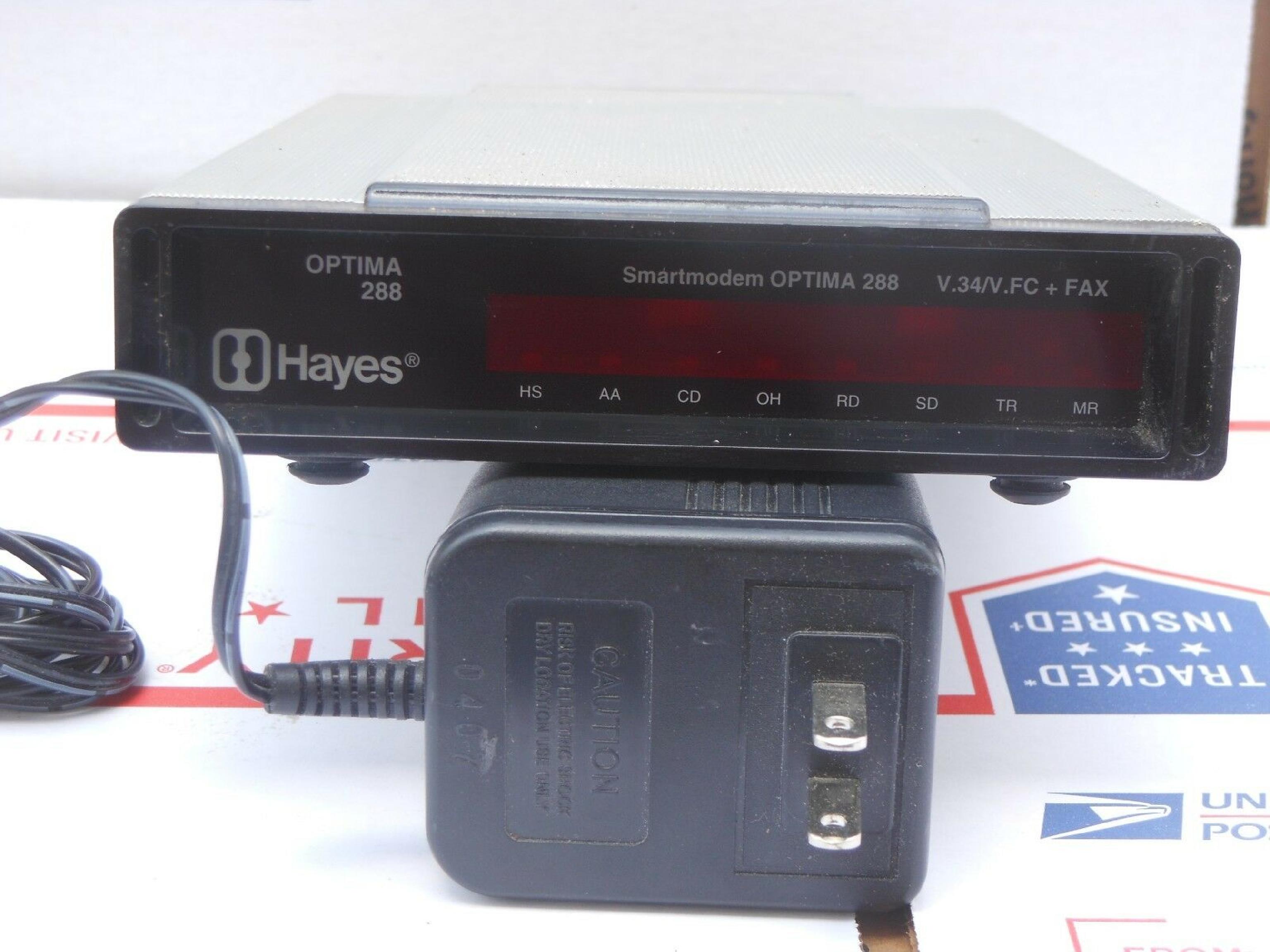 HAYES 5240AM SMARTMODEM OPTIMA 288 V.34/V.FC+FAX EXTERNAL MODEM WITH P/S