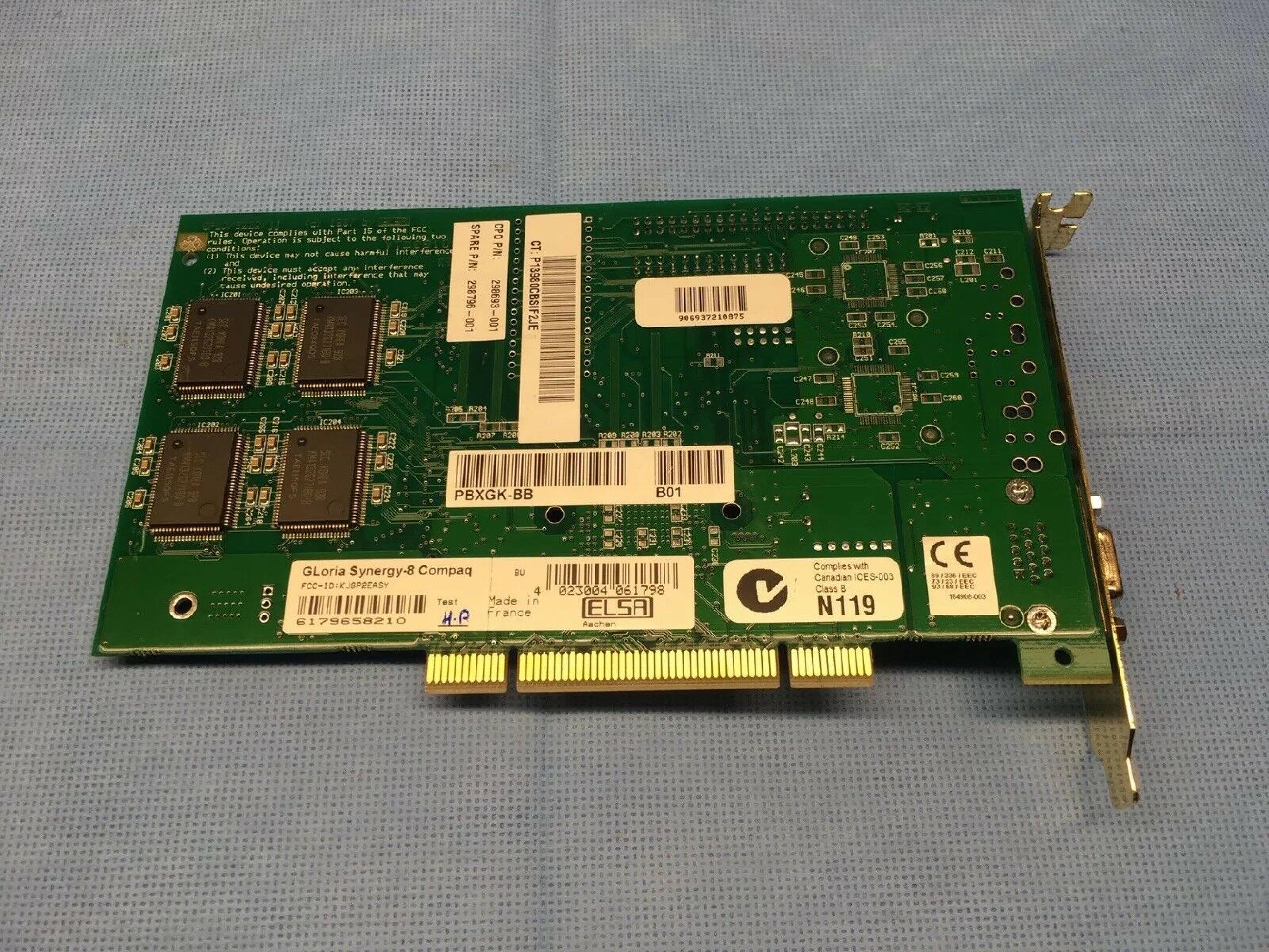 GLORIA SYNERGY-8 / COMPAQ / HEWLETT PACKARD / HP 298796-001 PCI VIDEO CARD 8MB