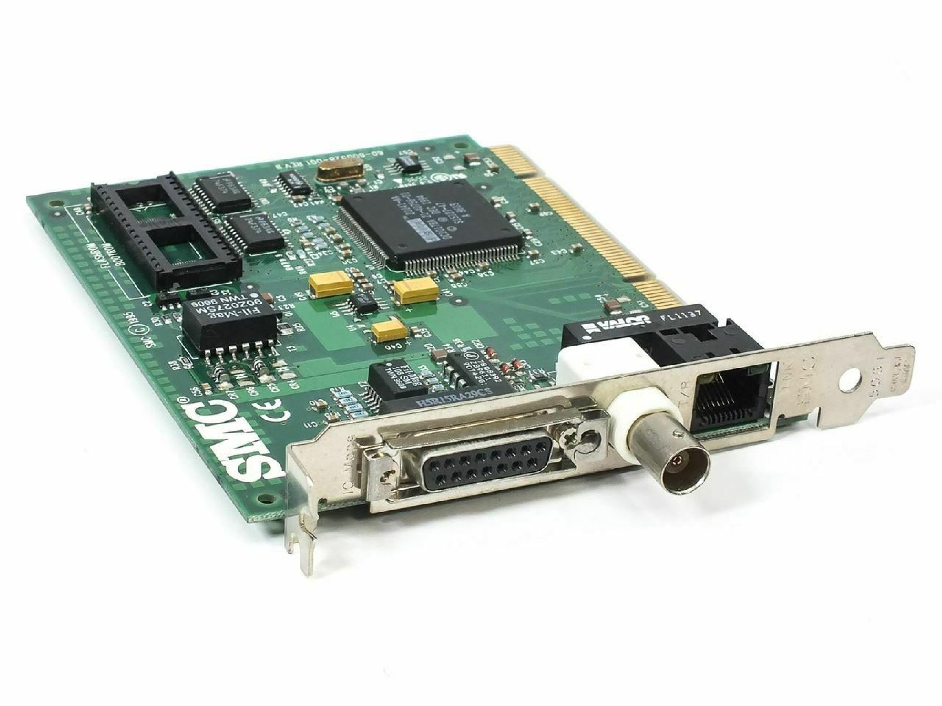 SMC / STANDARD MICROSYSTEMS CORPORATION 8432BTA PCI ETHERNET 10BT AUI COAX 10B2 10B5 RJ45