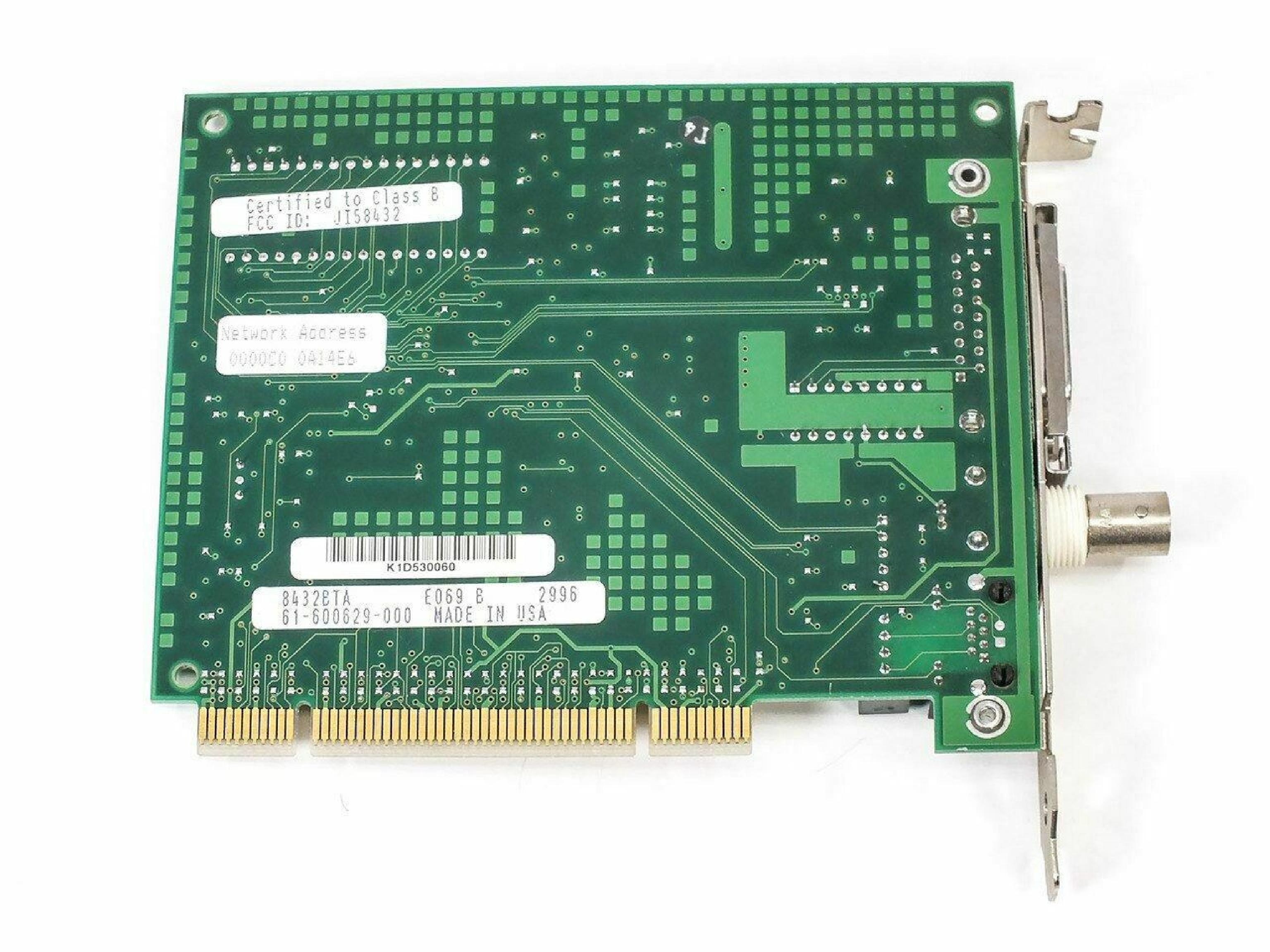 SMC / STANDARD MICROSYSTEMS CORPORATION 8432BTA PCI ETHERNET 10BT AUI COAX 10B2 10B5 RJ45