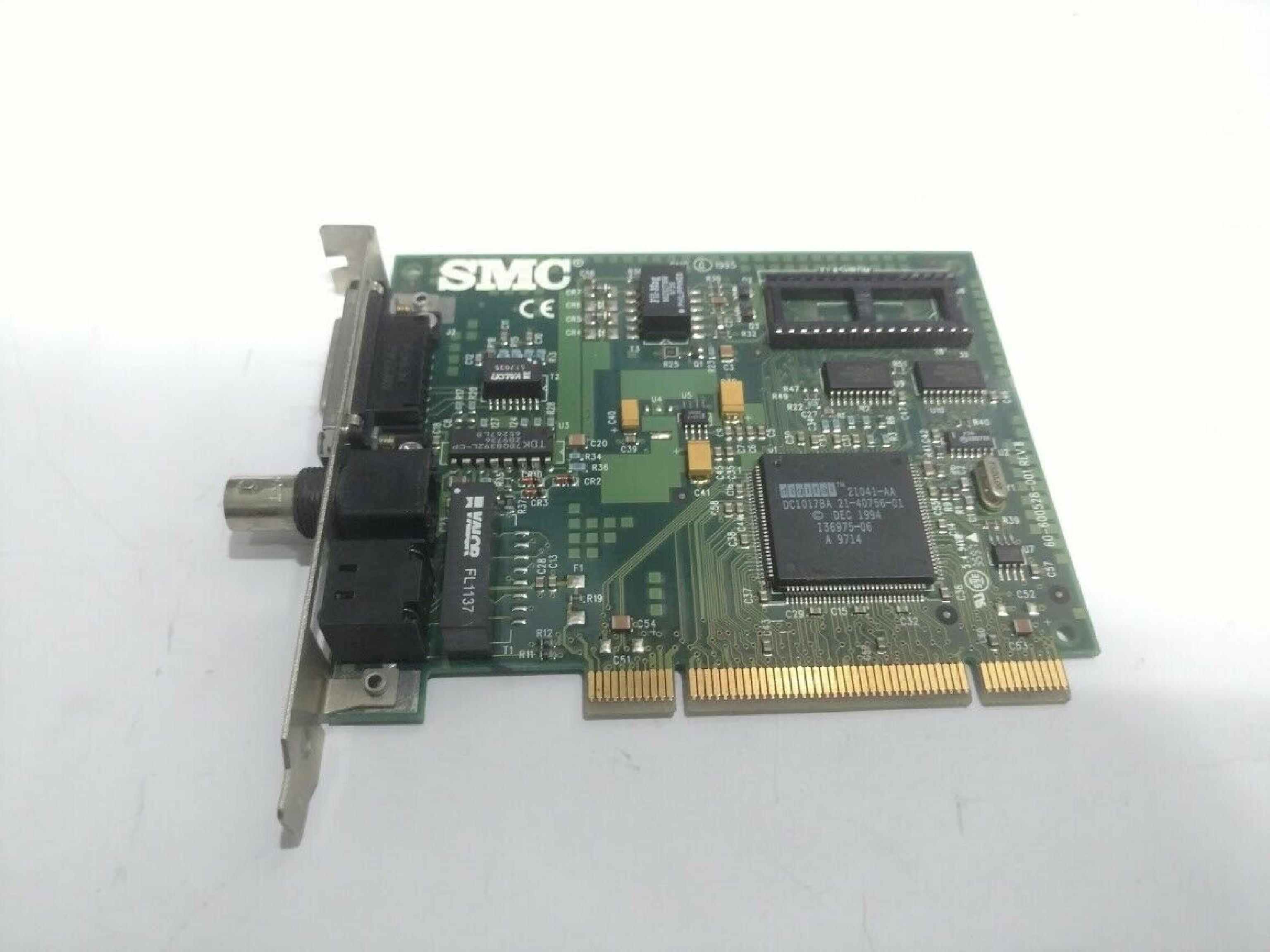 SMC / STANDARD MICROSYSTEMS CORPORATION 61-600528-000 PCI ETHERNET 10BT AUI COAX 10B2 10B5 RJ45