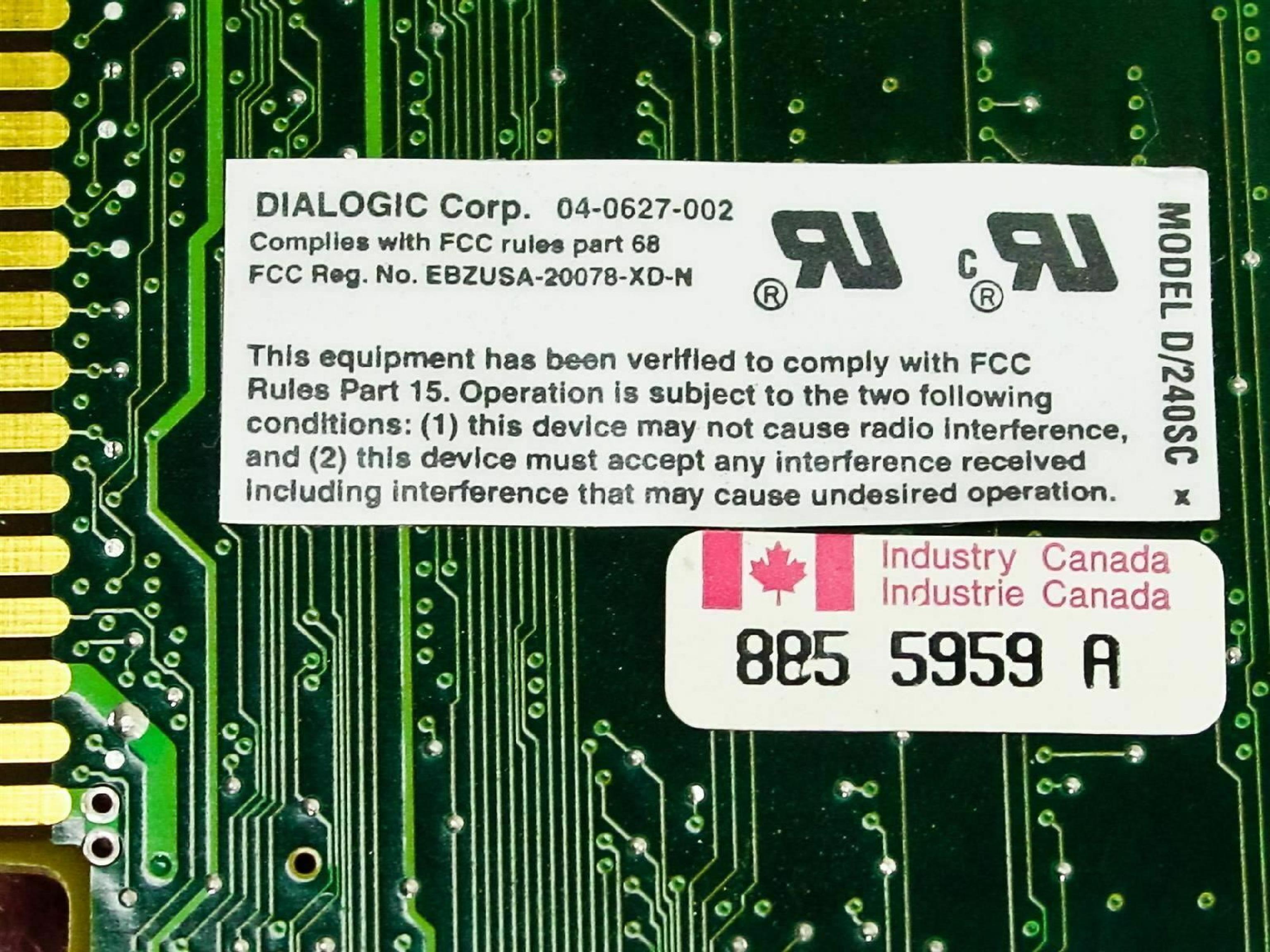 DIALOGIC 04-0627-002 24 PORT VOICE CARD - AUTOCALLING ETC.