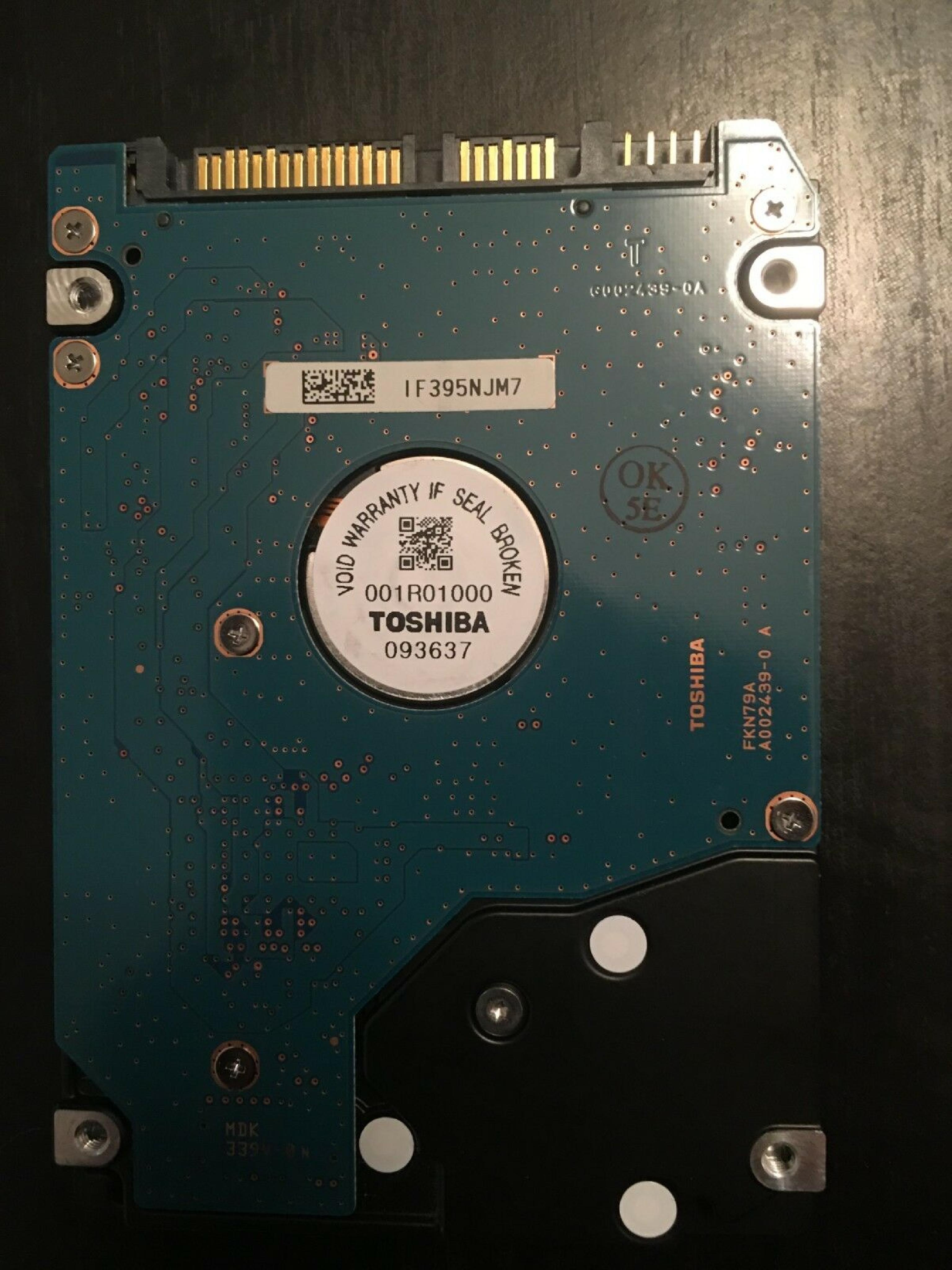 TOSHIBA HDD2H25 160GB 2.5 INCH SATA DRIVE F12 EC.A UL01