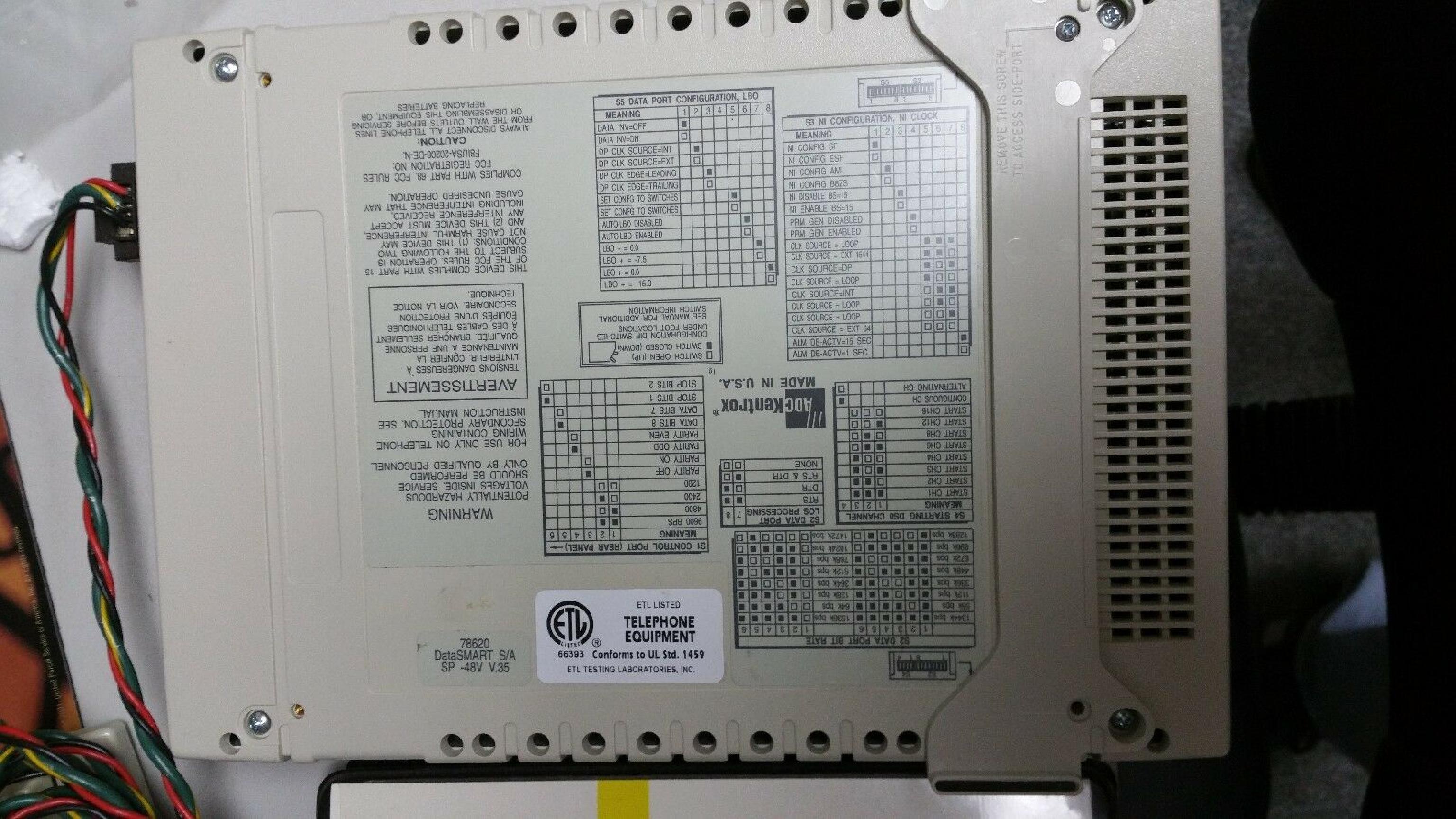 ADC KENTROX / KENTROX 78620 DATASMART INTELLIGENT DSU/CSU WITH POWER SUPPLY