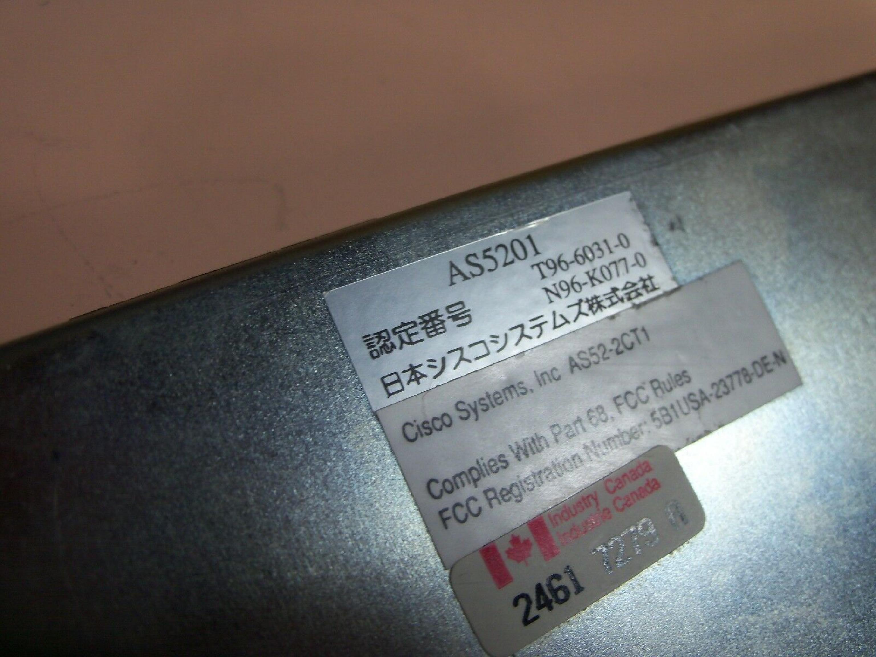 CISCO SYSTEMS AS52-2CT1 DUAL T1 PRI CARD