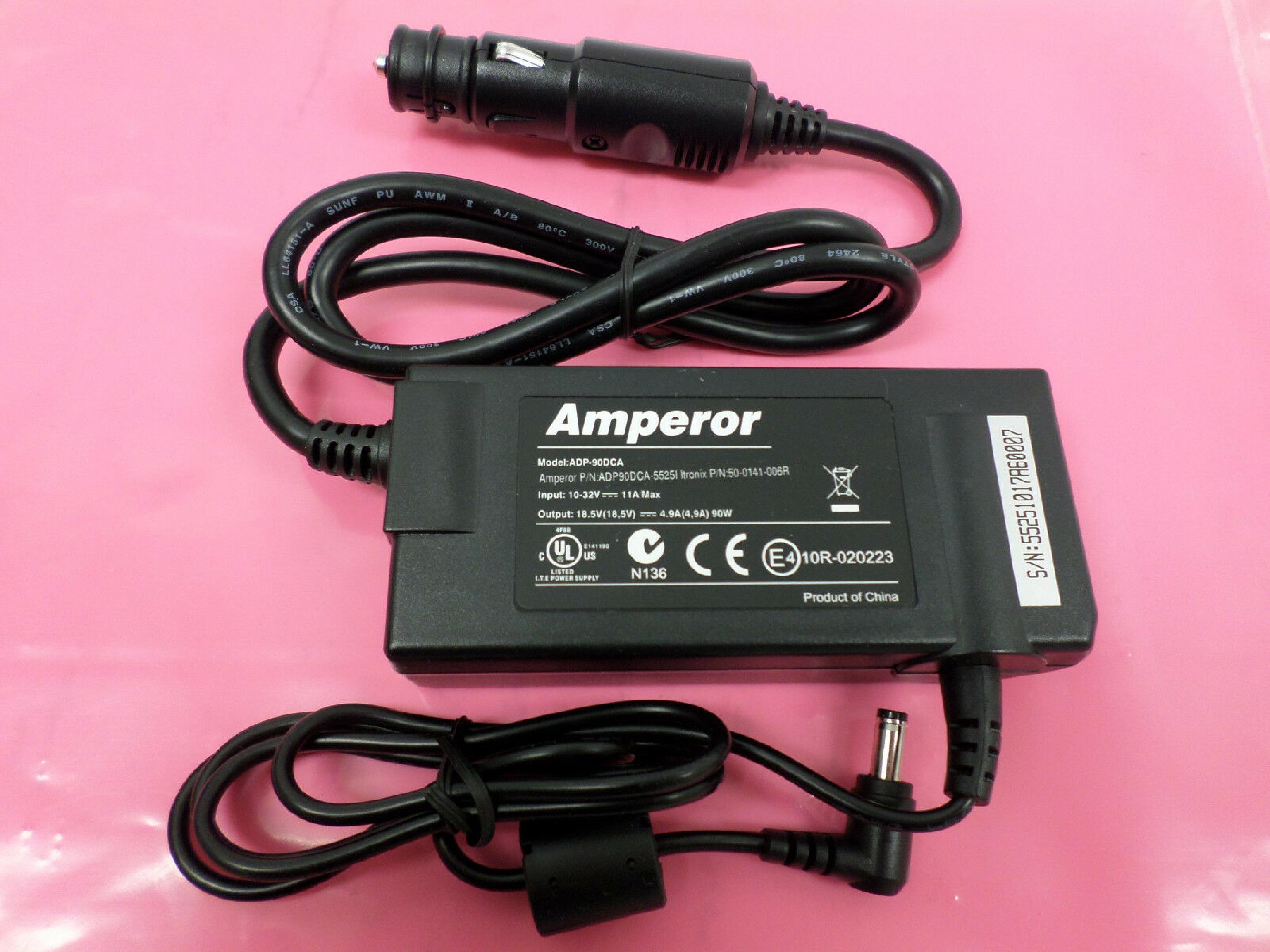 AMPEROR ADP-90DCA CAR CIGARETTE CIGAR LIGHTER ADAPTER 18.5V 4.9A 90W