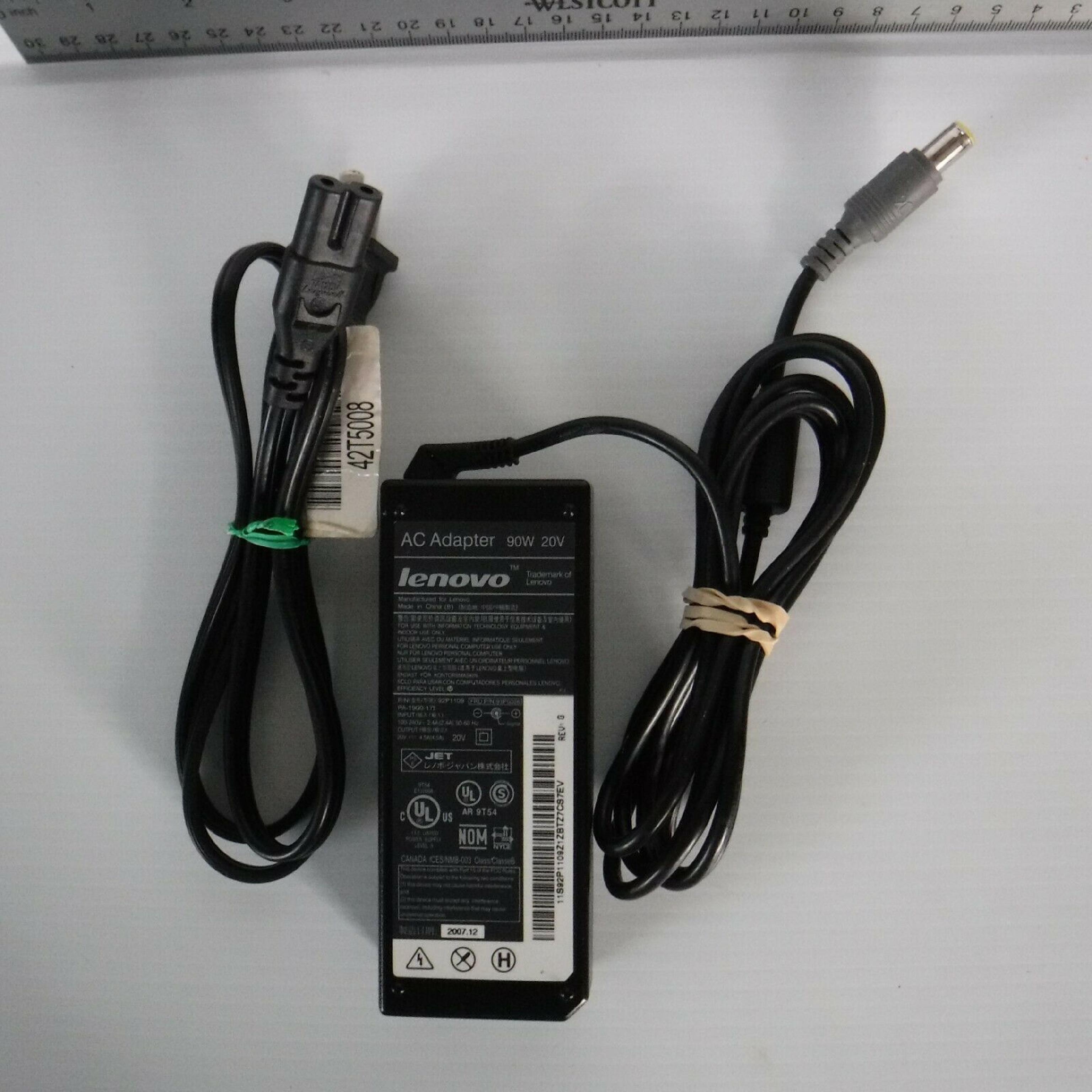 LENOVO / IBM 42T5008 AC ADAPTER POWER SUPPLY 20V 4.5A 90W