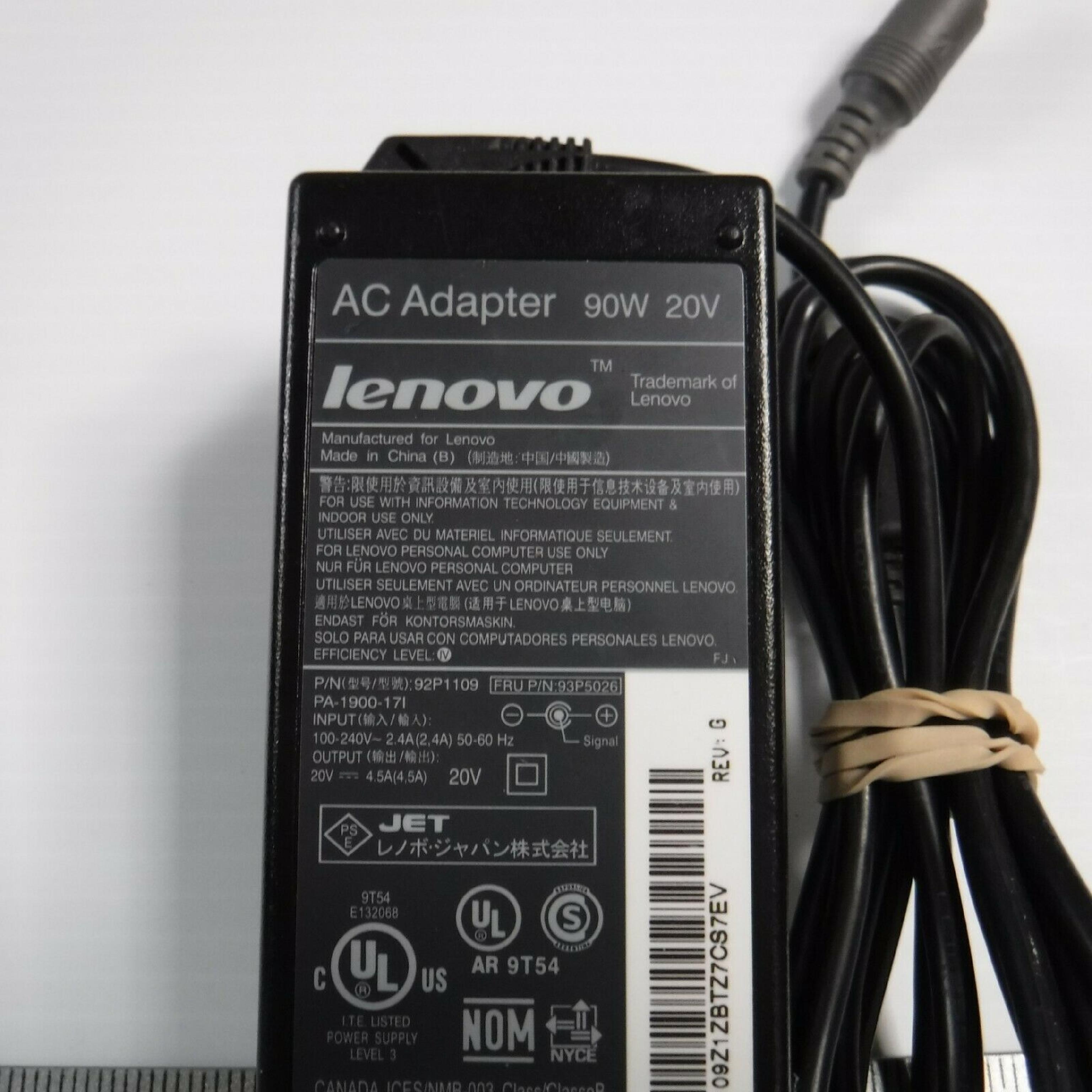 LENOVO / IBM 42T5008 AC ADAPTER POWER SUPPLY 20V 4.5A 90W