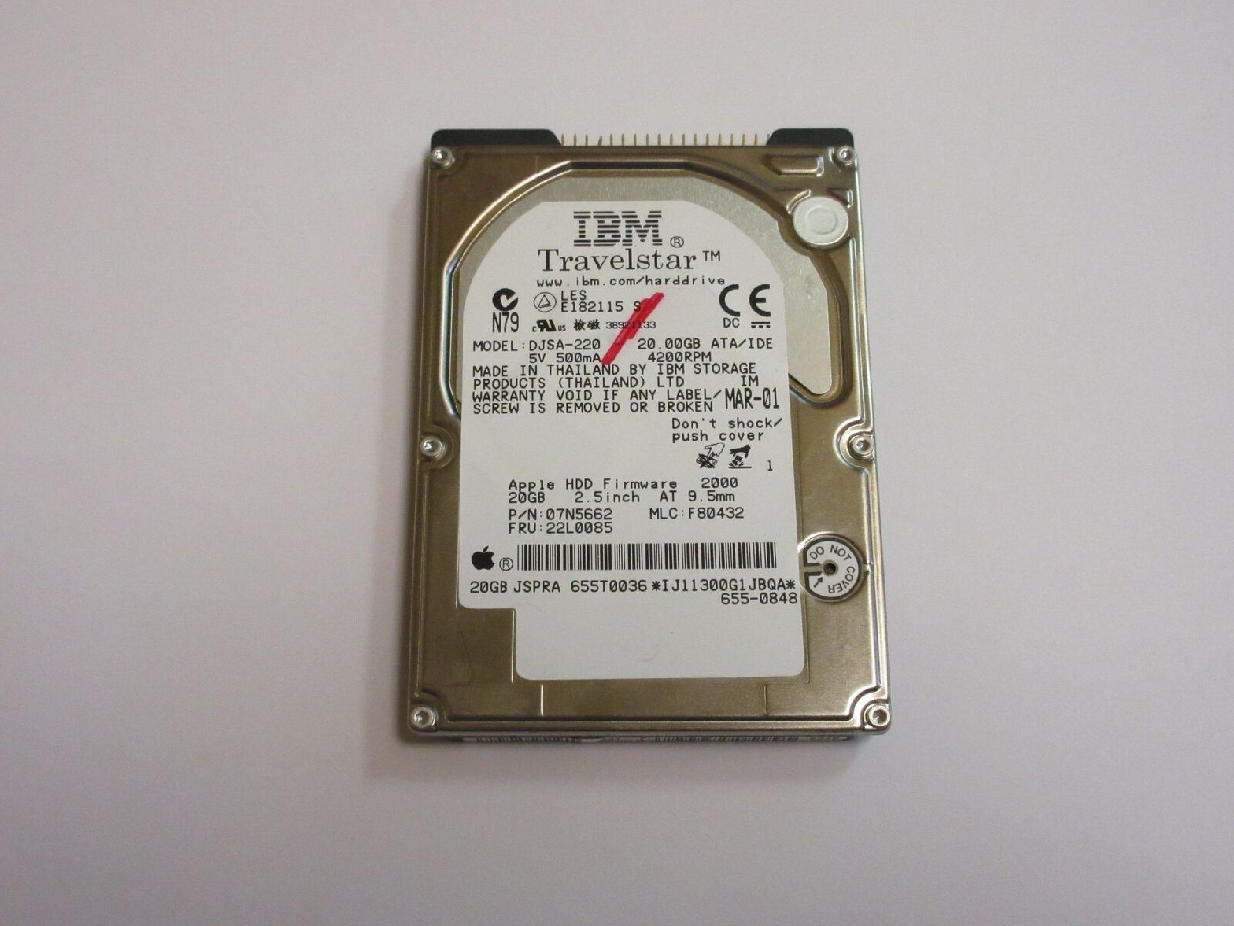 IBM DJSA-220 12GB 2.5 INCH DRIVE 13DEC00 MLC F80495